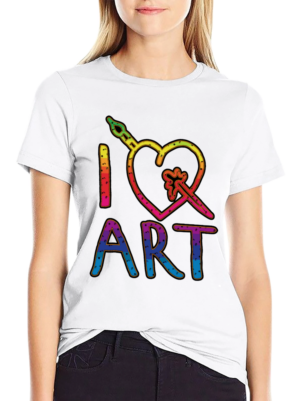 I Heart Art Graphic T-Shirt - Rainbow Design