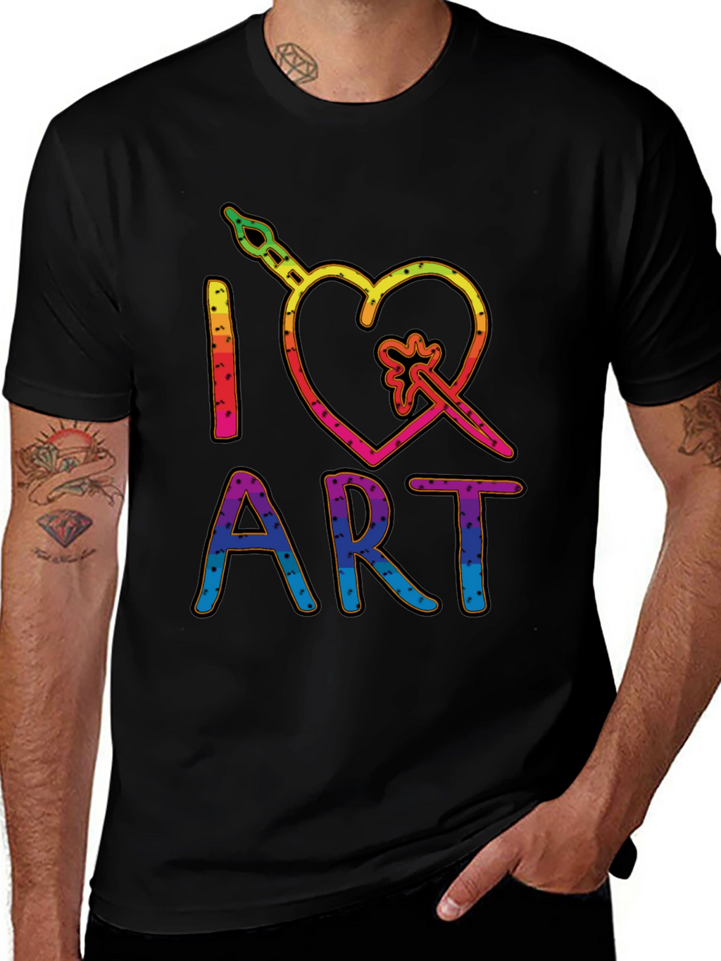 I Heart Art Graphic T-Shirt - Rainbow Design
