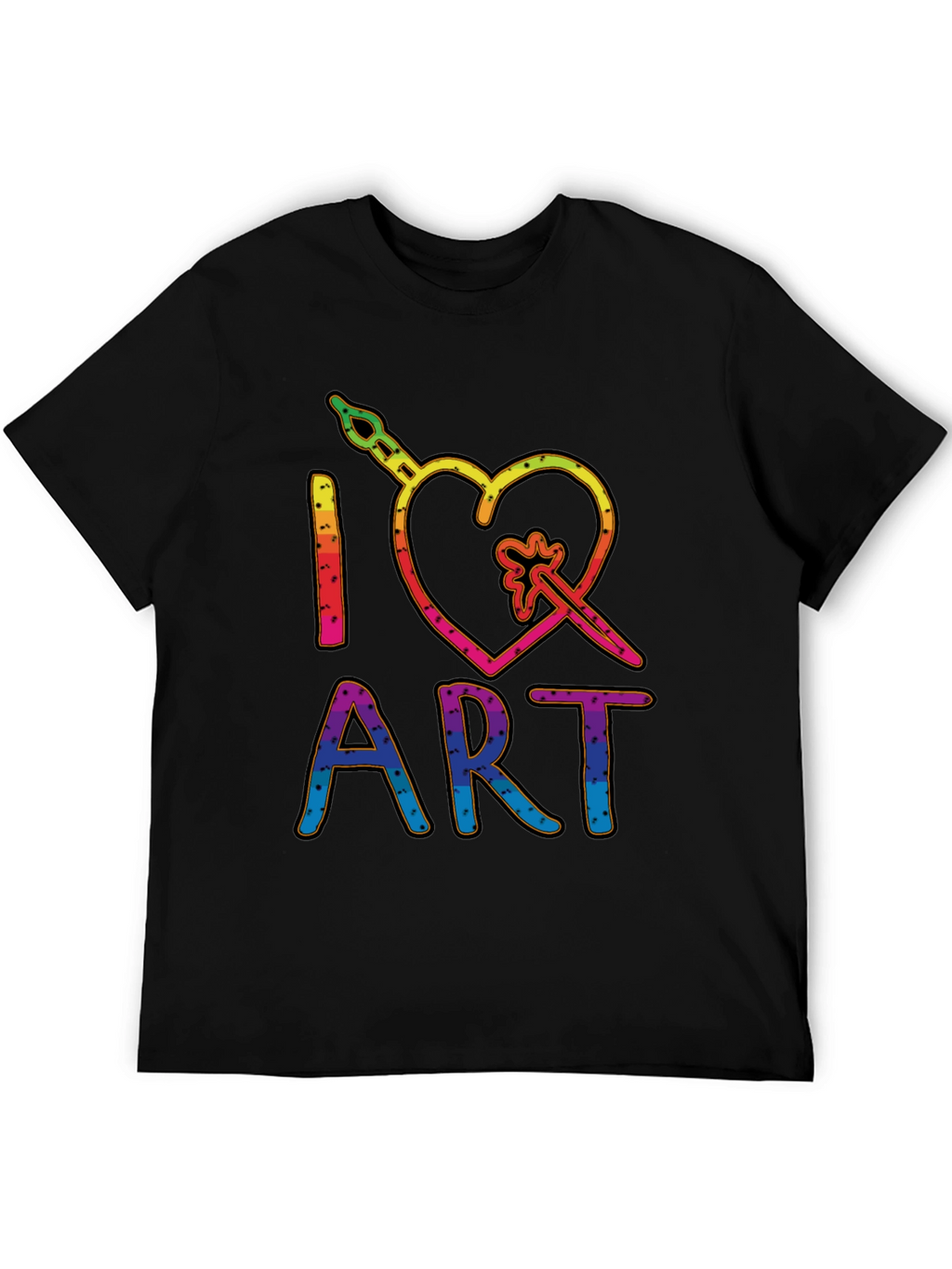 I Heart Art Graphic T-Shirt - Rainbow Design