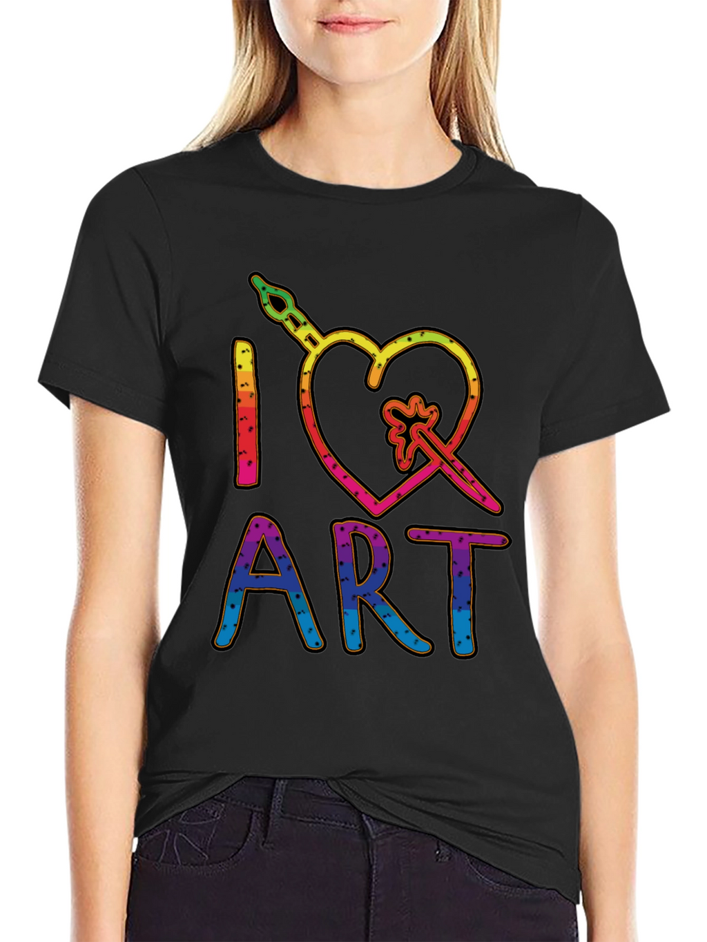 I Heart Art Graphic T-Shirt - Rainbow Design