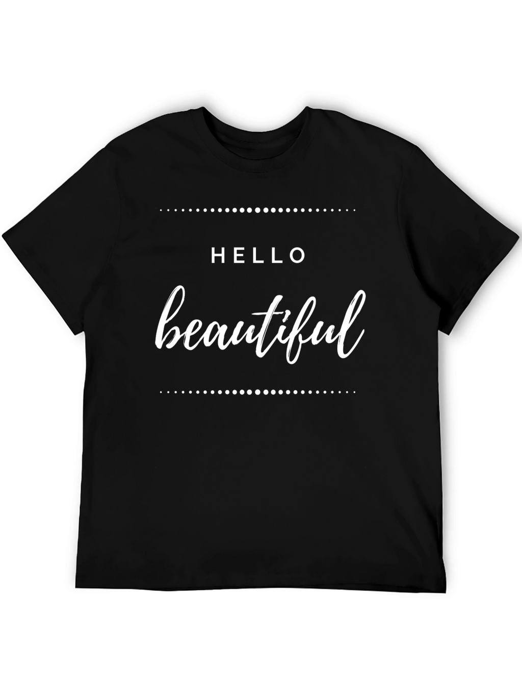 Hello Beautiful Graphic Tee - Soft Black Cotton