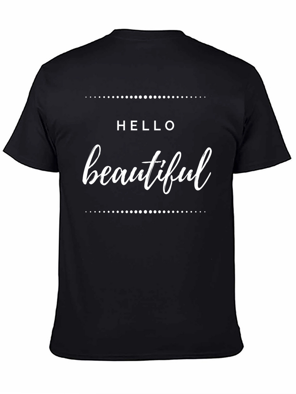 Hello Beautiful Graphic Tee - Soft Black Cotton