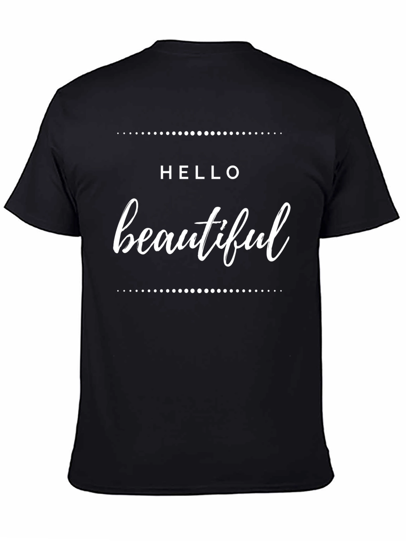 Hello Beautiful Graphic Tee - Soft Black Cotton