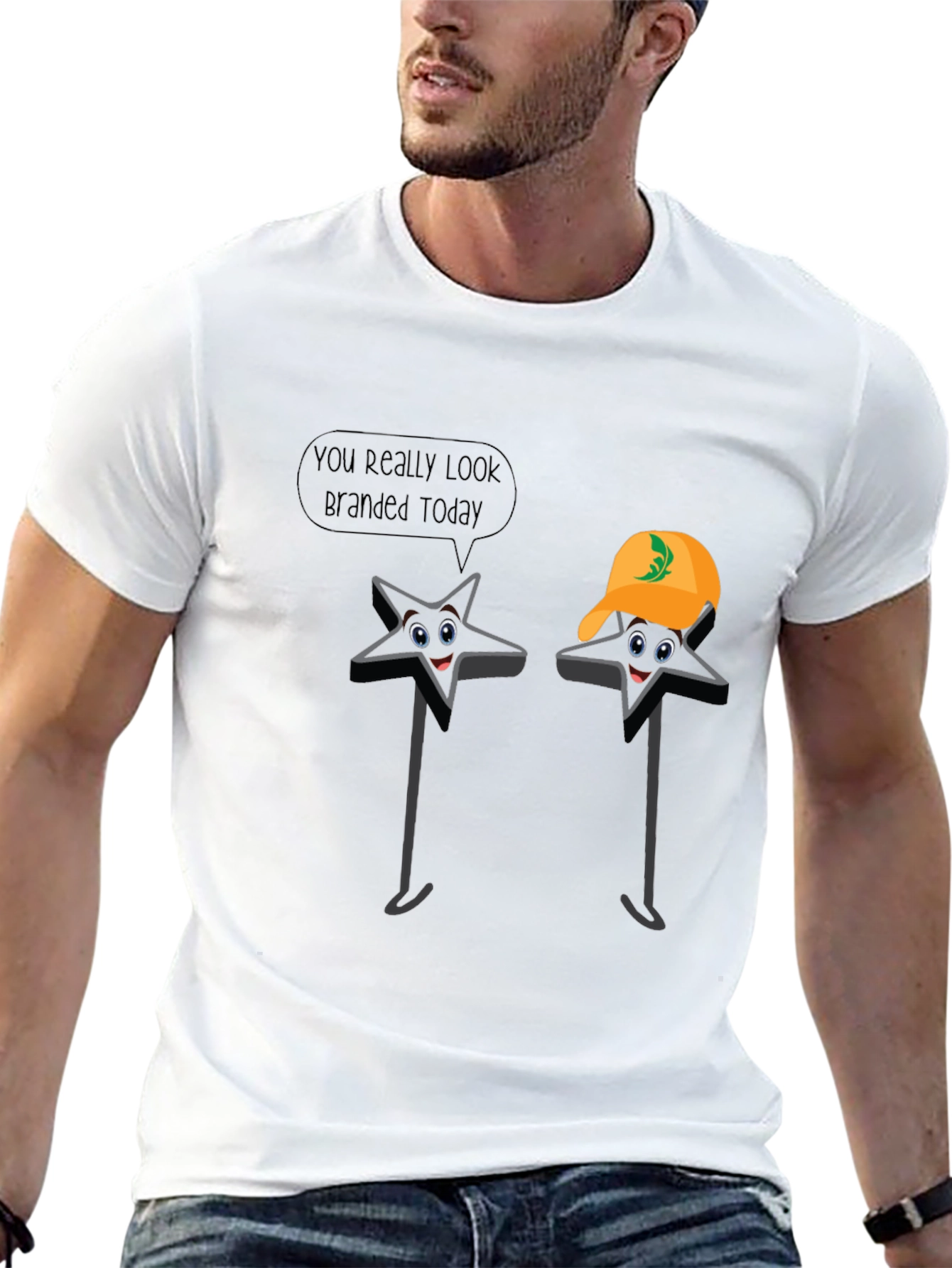 Funny Star Pun T-Shirt - You Look Branded Today!