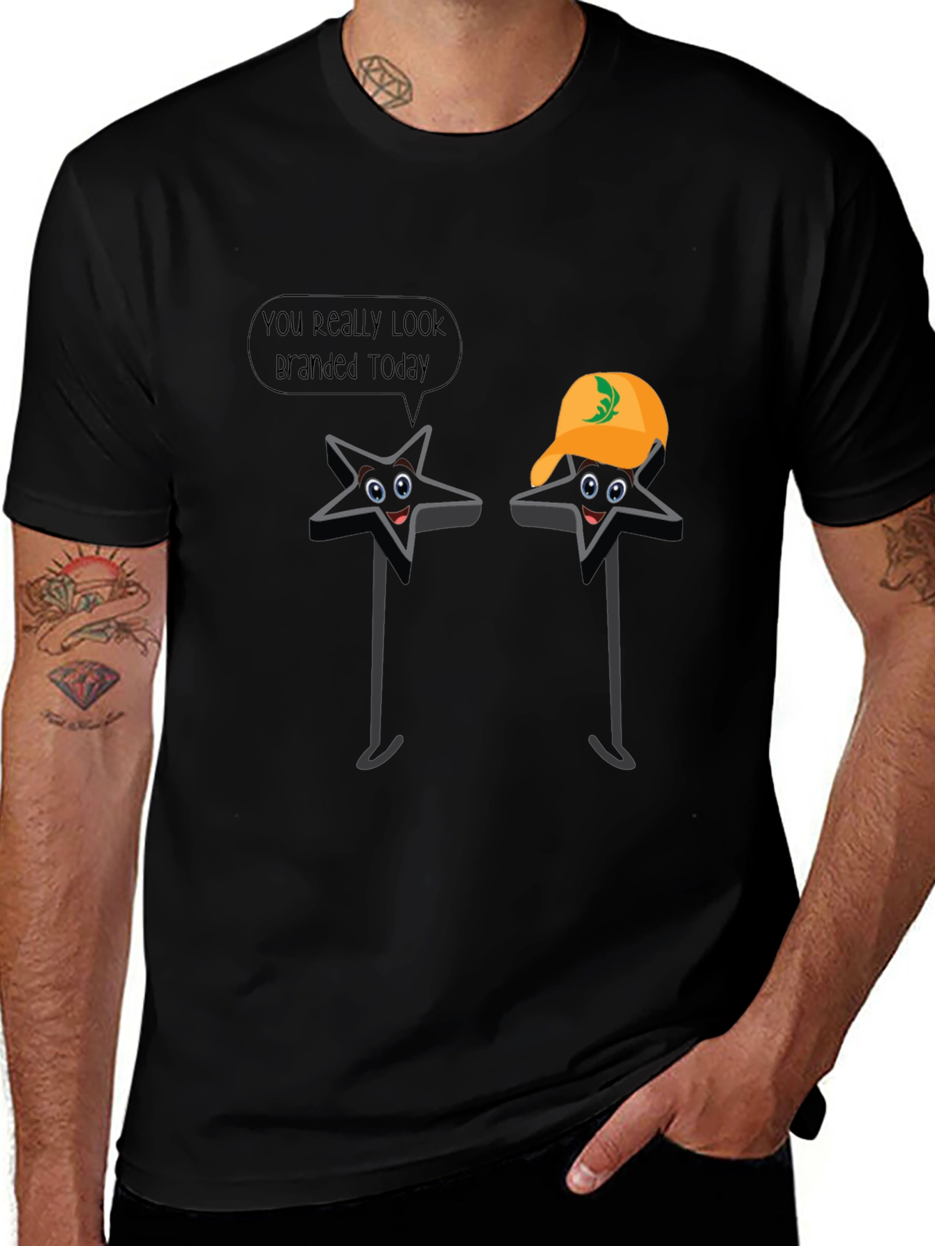 Funny Star Pun T-Shirt - You Look Branded Today!