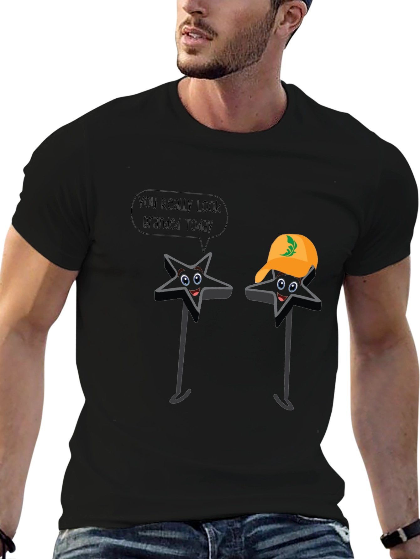 Funny Star Pun T-Shirt - You Look Branded Today!