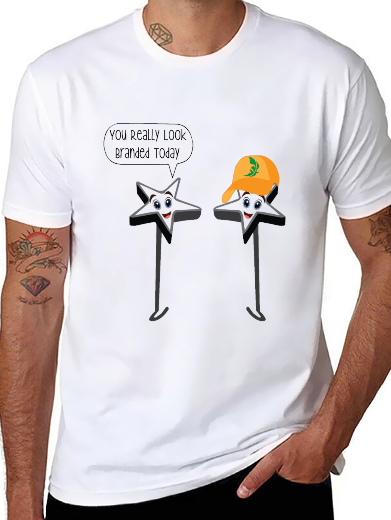 Funny Star Pun T-Shirt - You Look Branded Today!