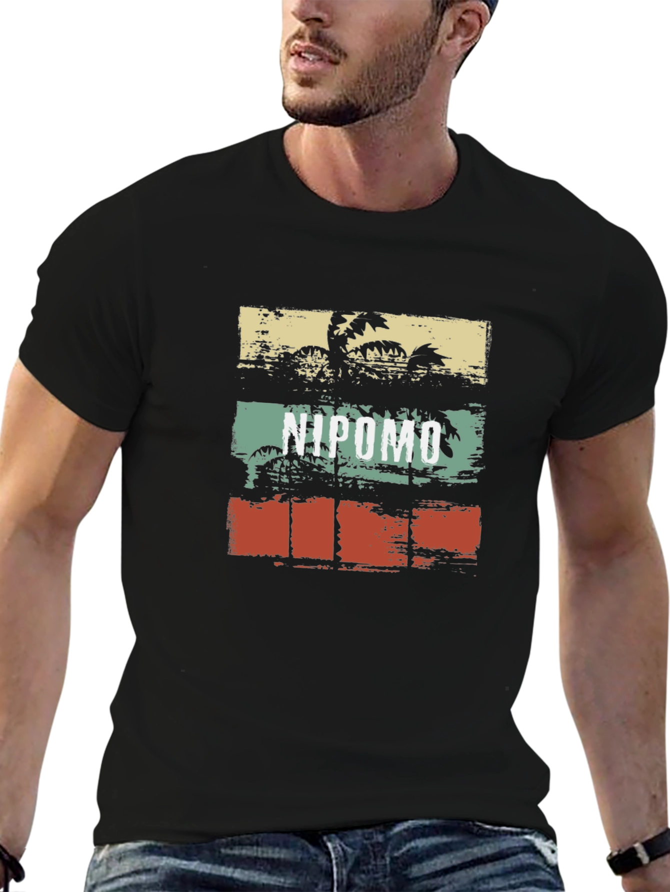 Nipomo Palm T-Shirt - Retro Beach Vibes