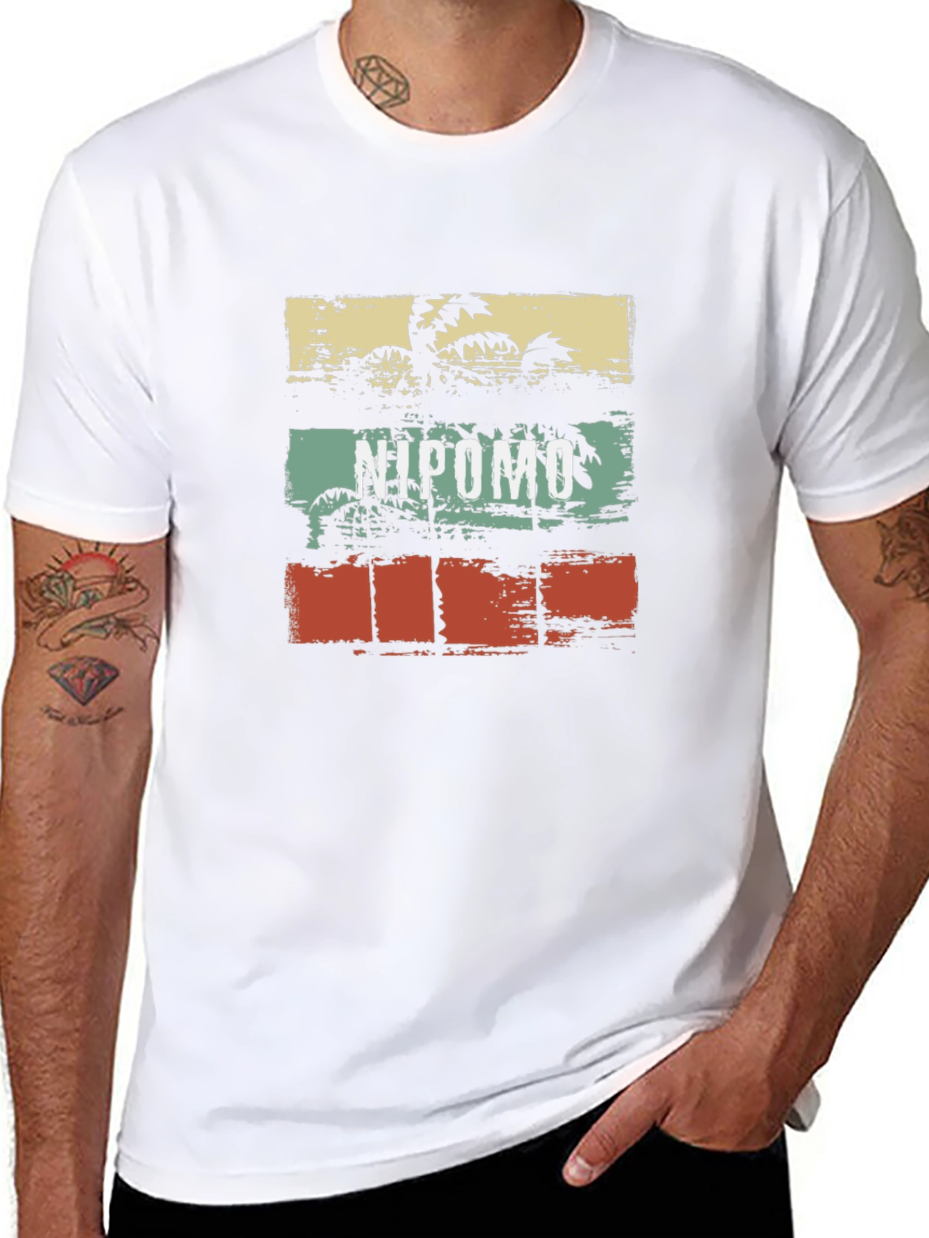 Nipomo Palm T-Shirt - Retro Beach Vibes