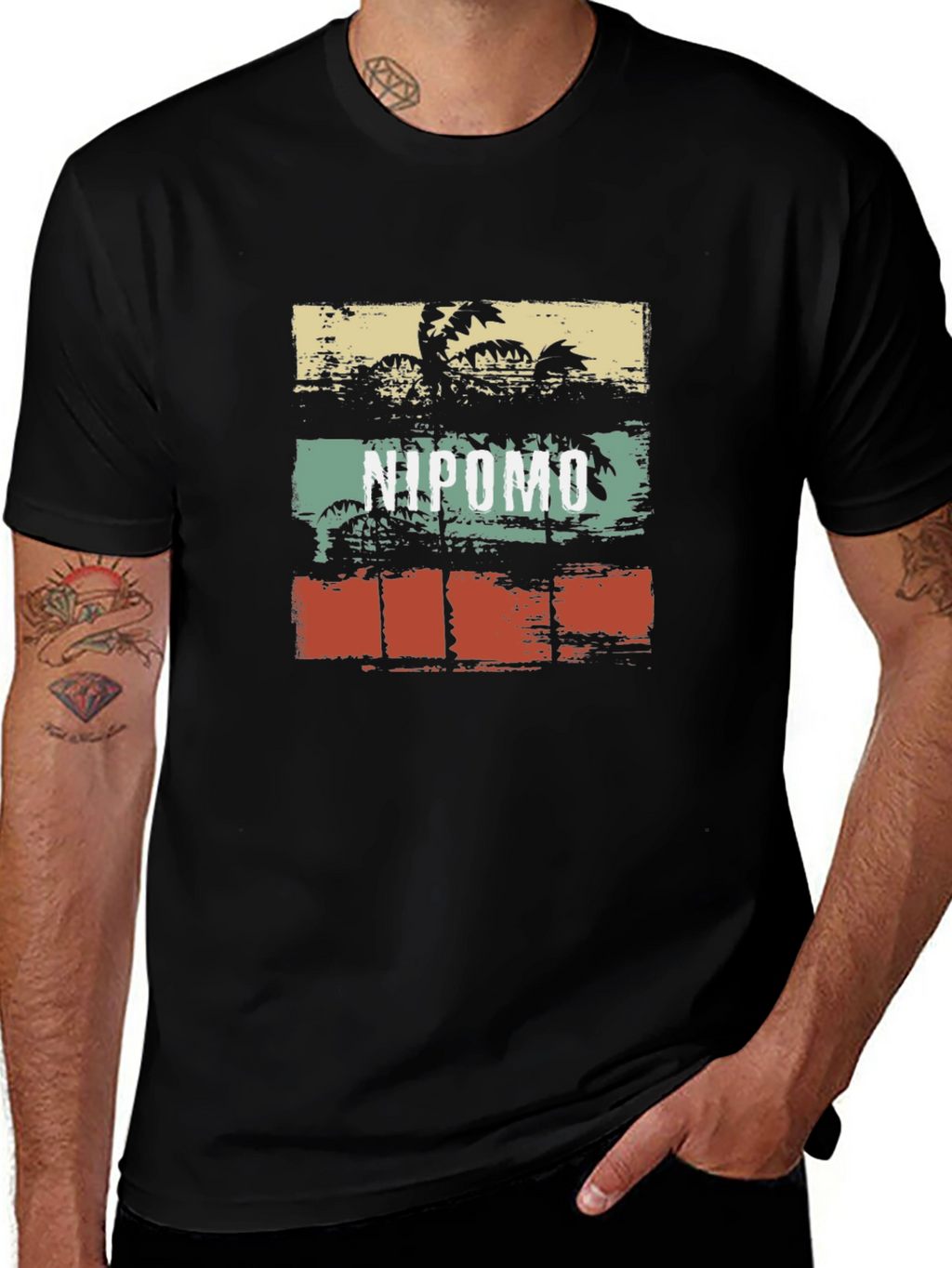 Nipomo Palm T-Shirt - Retro Beach Vibes