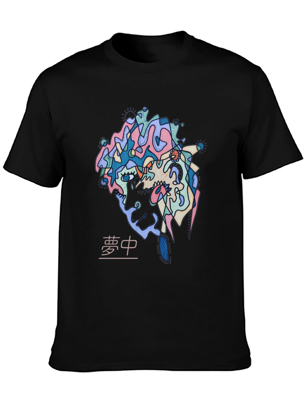 Abstract Face Graphic Print T-Shirt