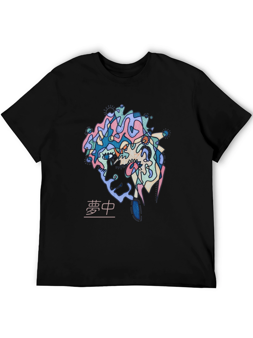 Abstract Face Graphic Print T-Shirt