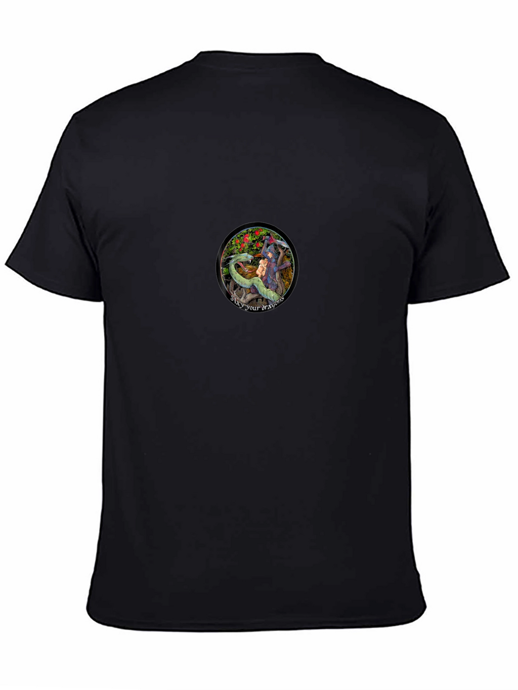 Dragon Slayer Graphic Tee - Black Cotton Comfort
