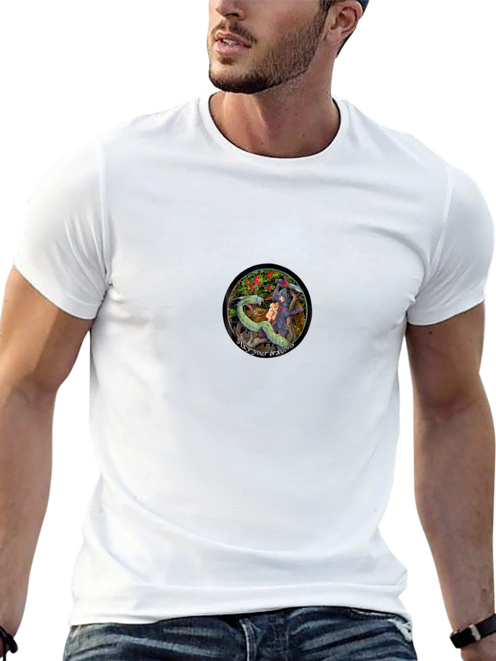 Dragon Slayer Graphic Tee - Black Cotton Comfort