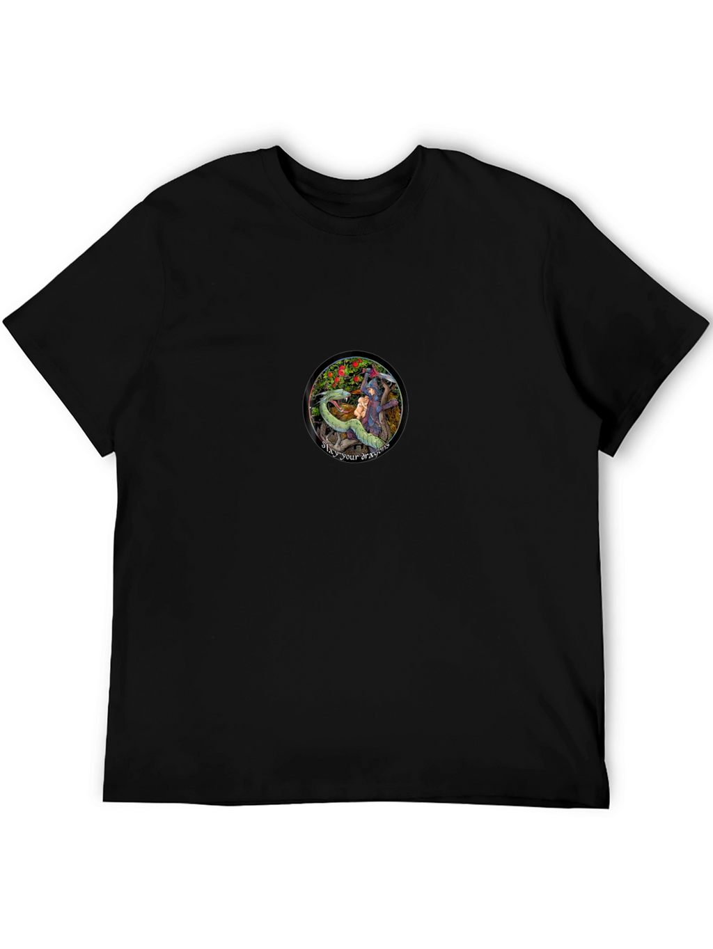 Dragon Slayer Graphic Tee - Black Cotton Comfort