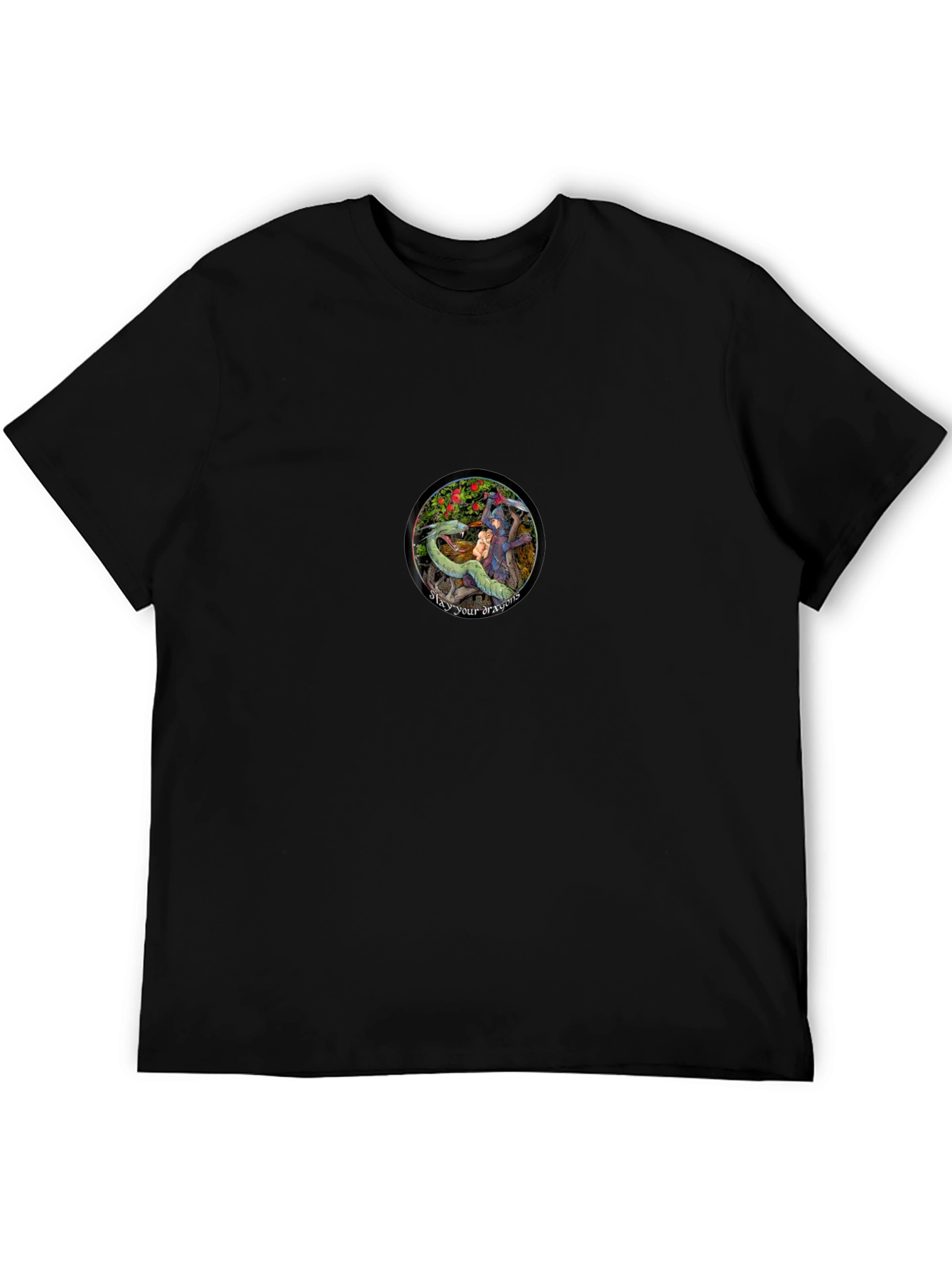 Dragon Slayer Graphic Tee - Black Cotton Comfort