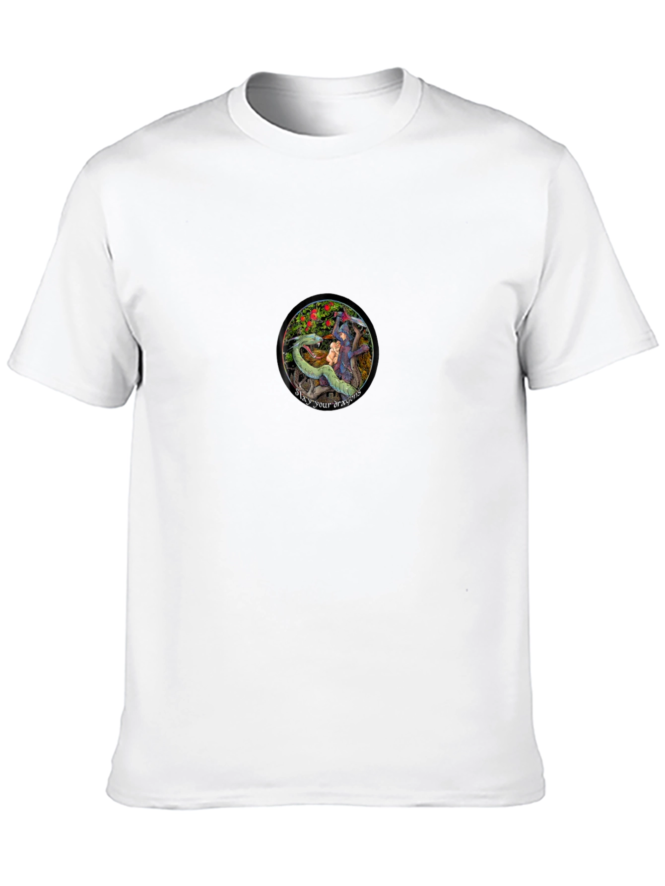 Dragon Slayer Graphic Tee - Black Cotton Comfort