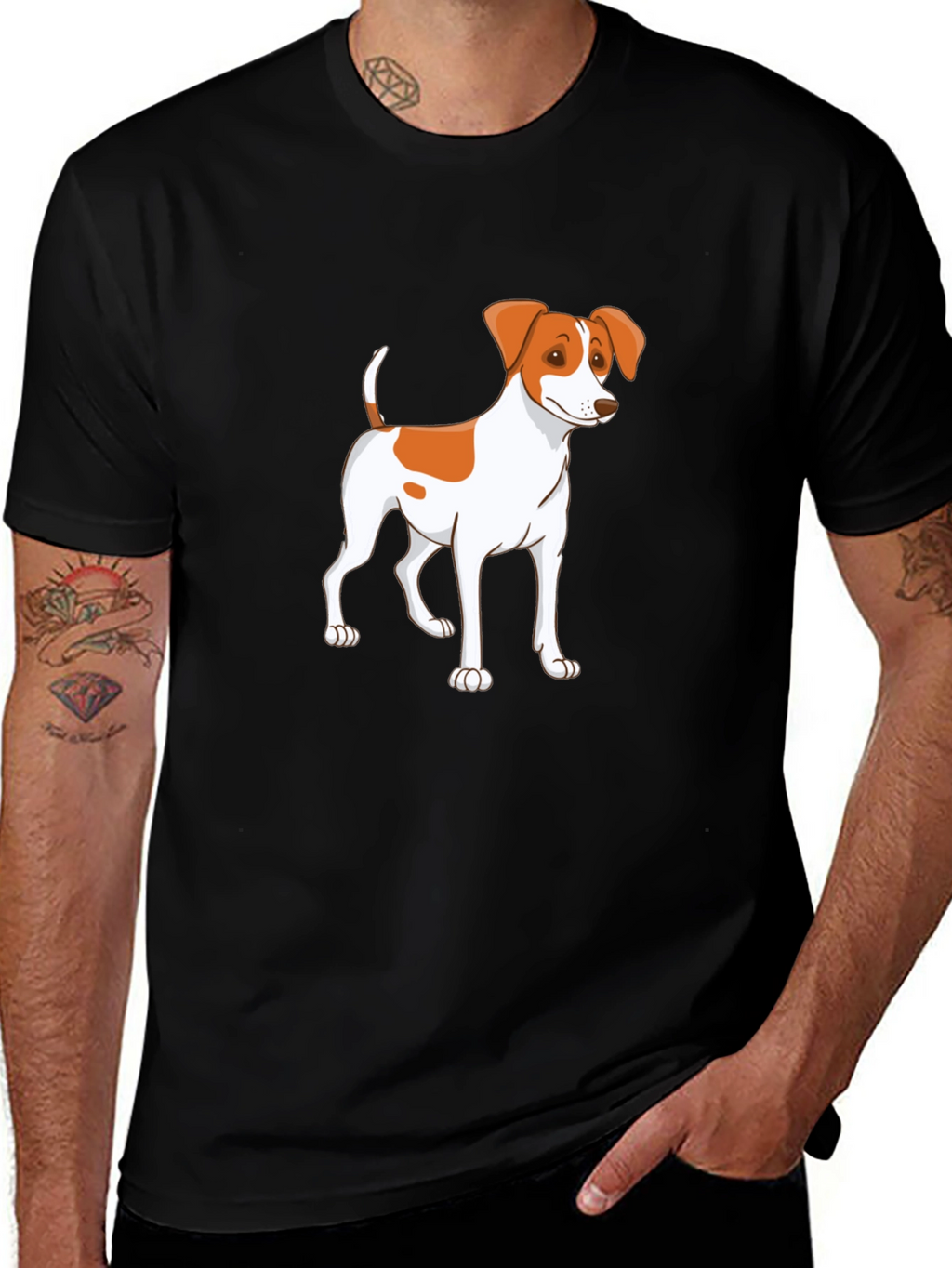 Cute Dog Graphic Tee - Unisex Black T-Shirt