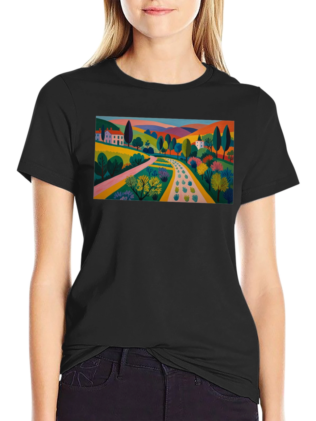 Colorful Landscape Graphic T-Shirt
