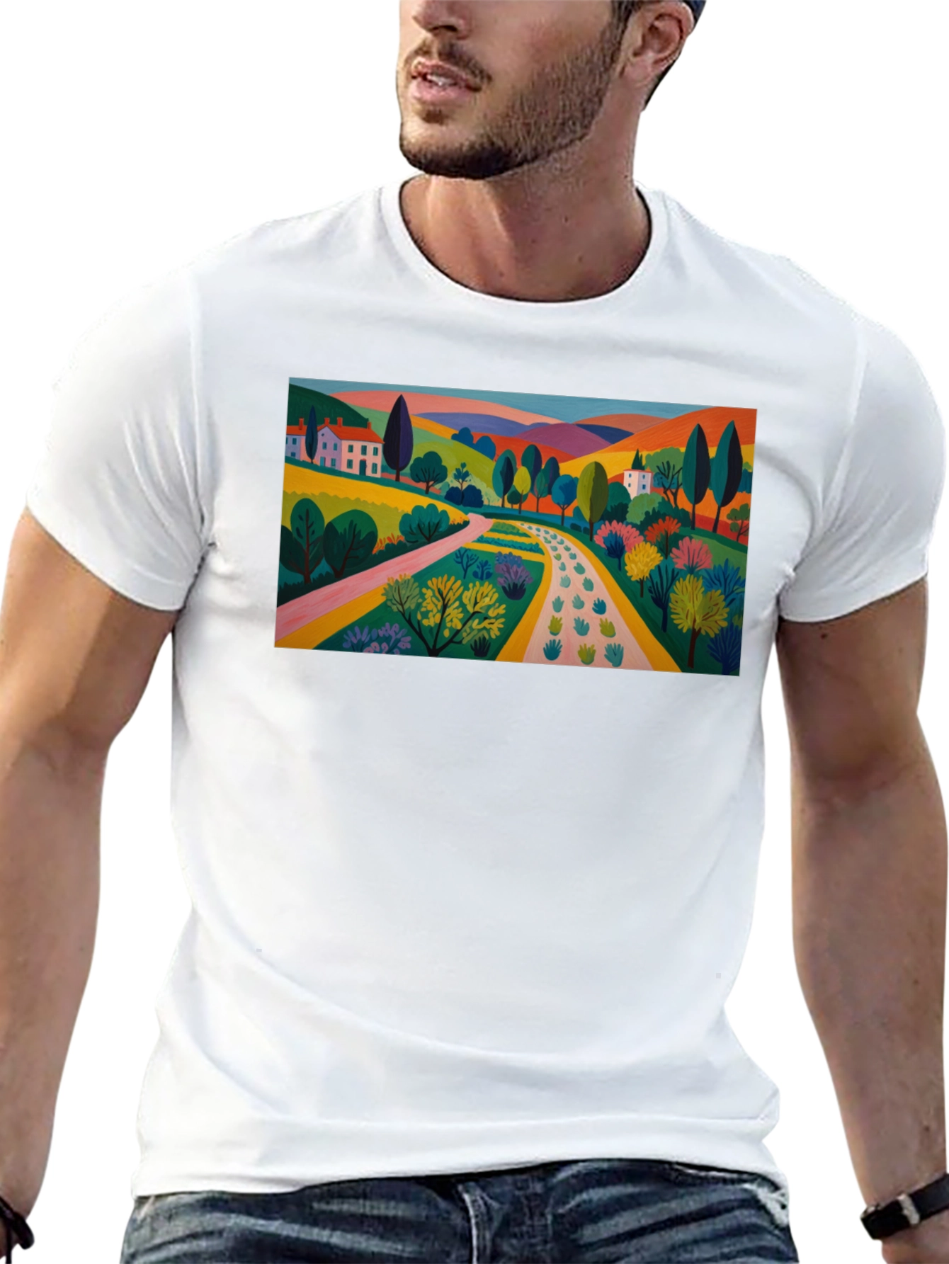 Colorful Landscape Graphic T-Shirt