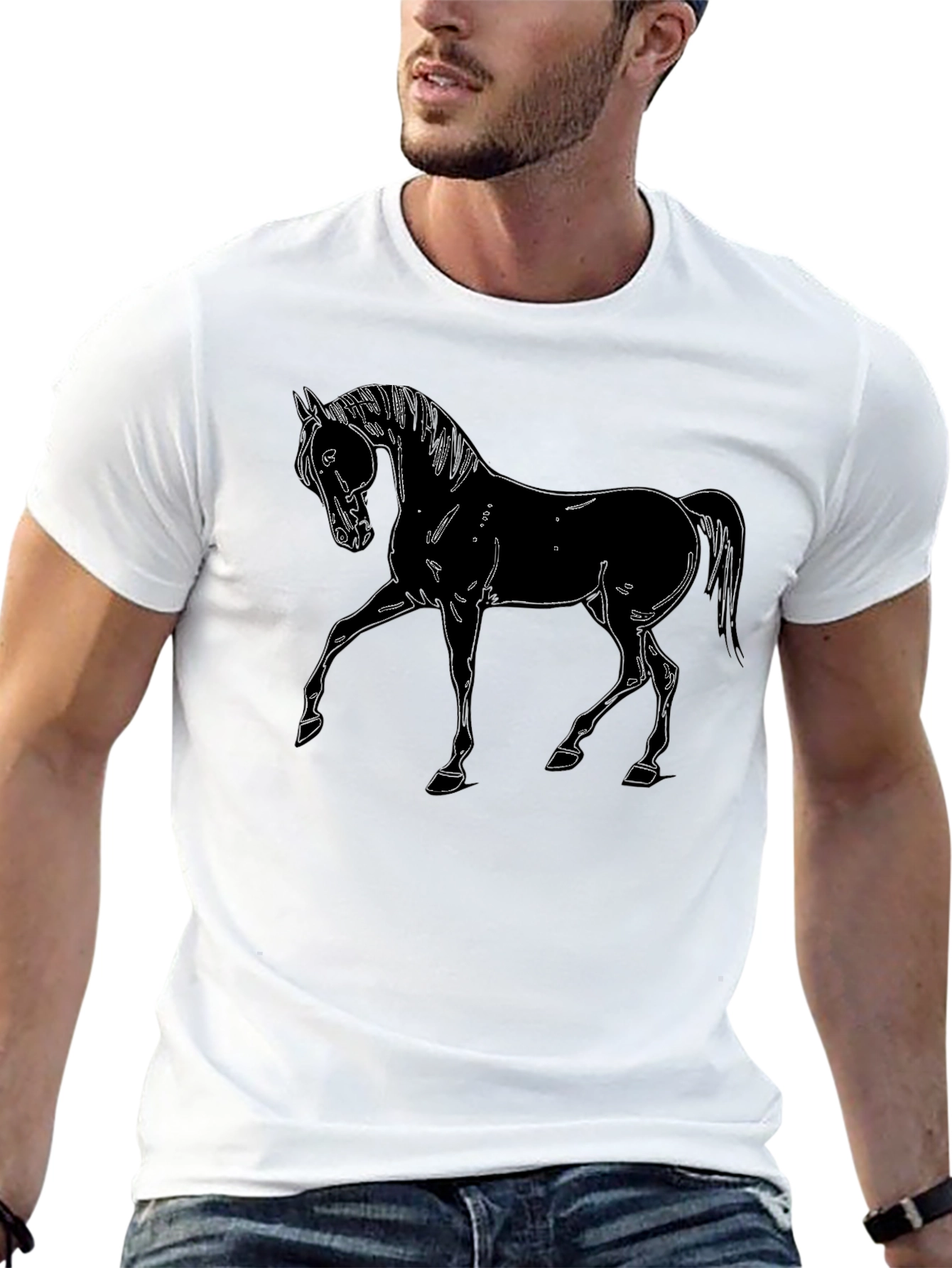 Horse Graphic Black T-Shirt