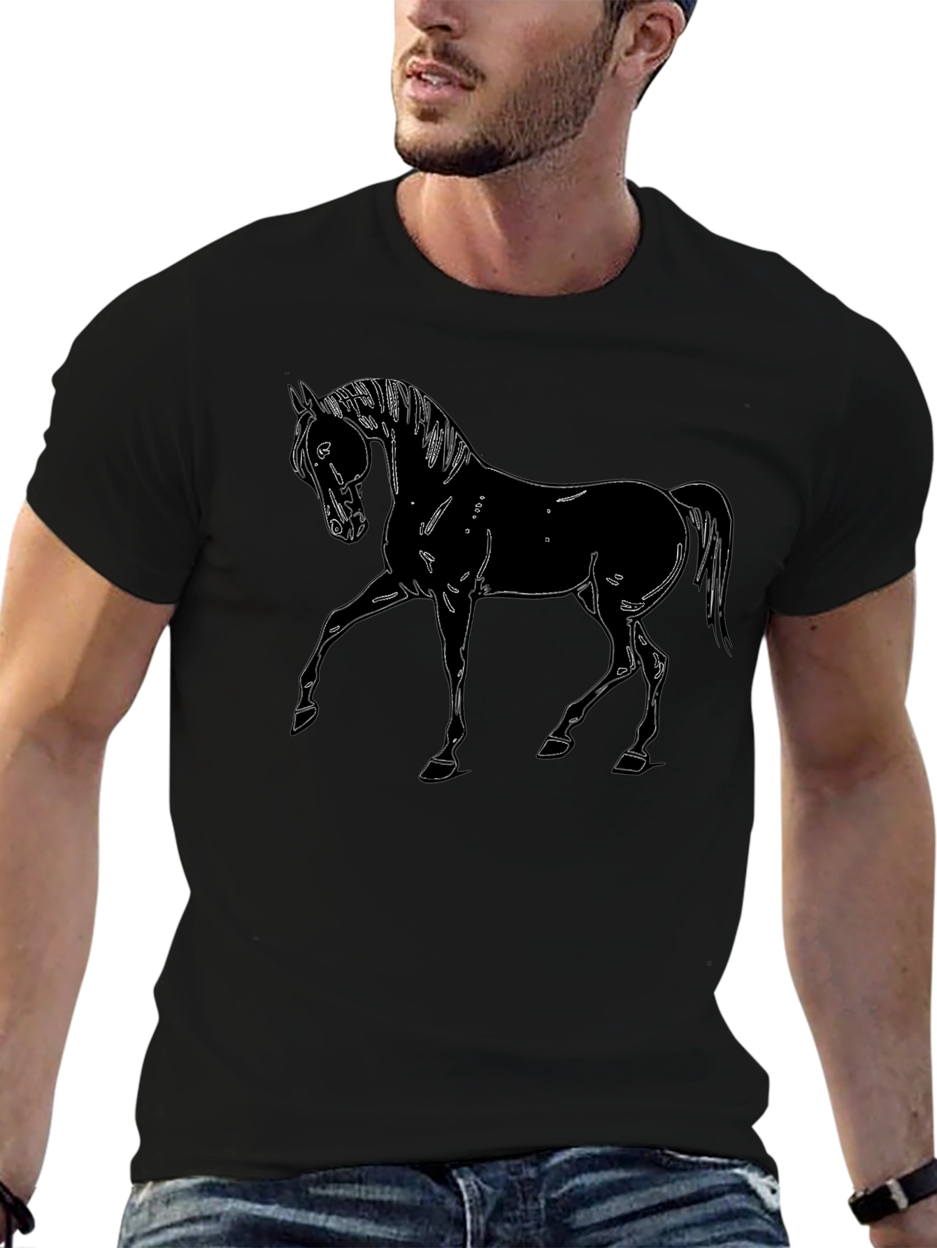 Horse Graphic Black T-Shirt