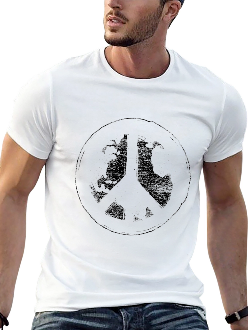 Peace Sign Graphic Tee - Black T-Shirt