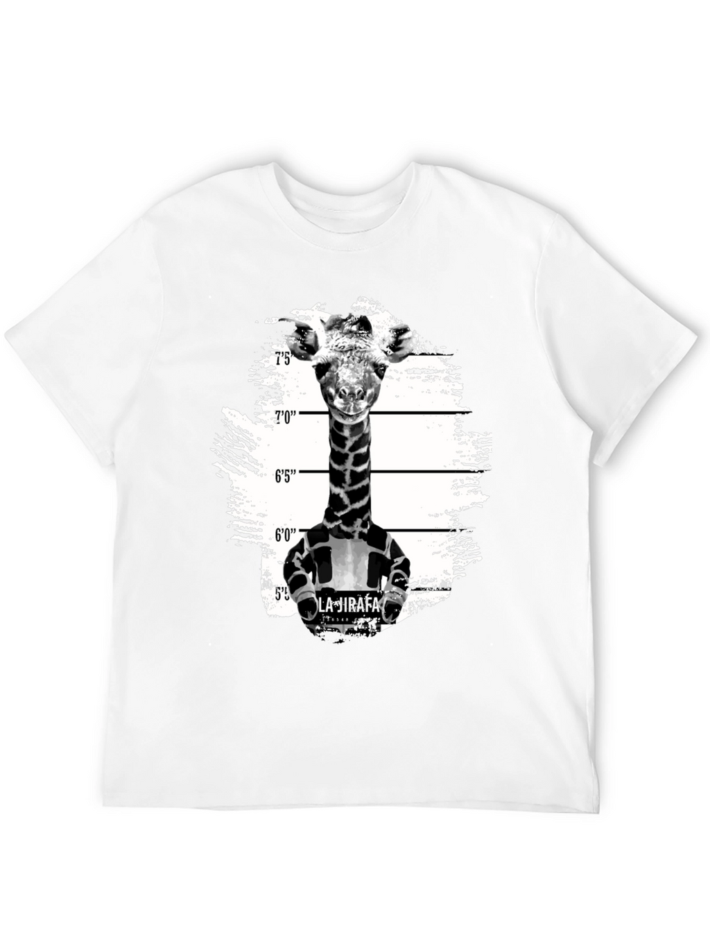 Giraffe Mugshot Graphic T-Shirt - Funny Animal Tee