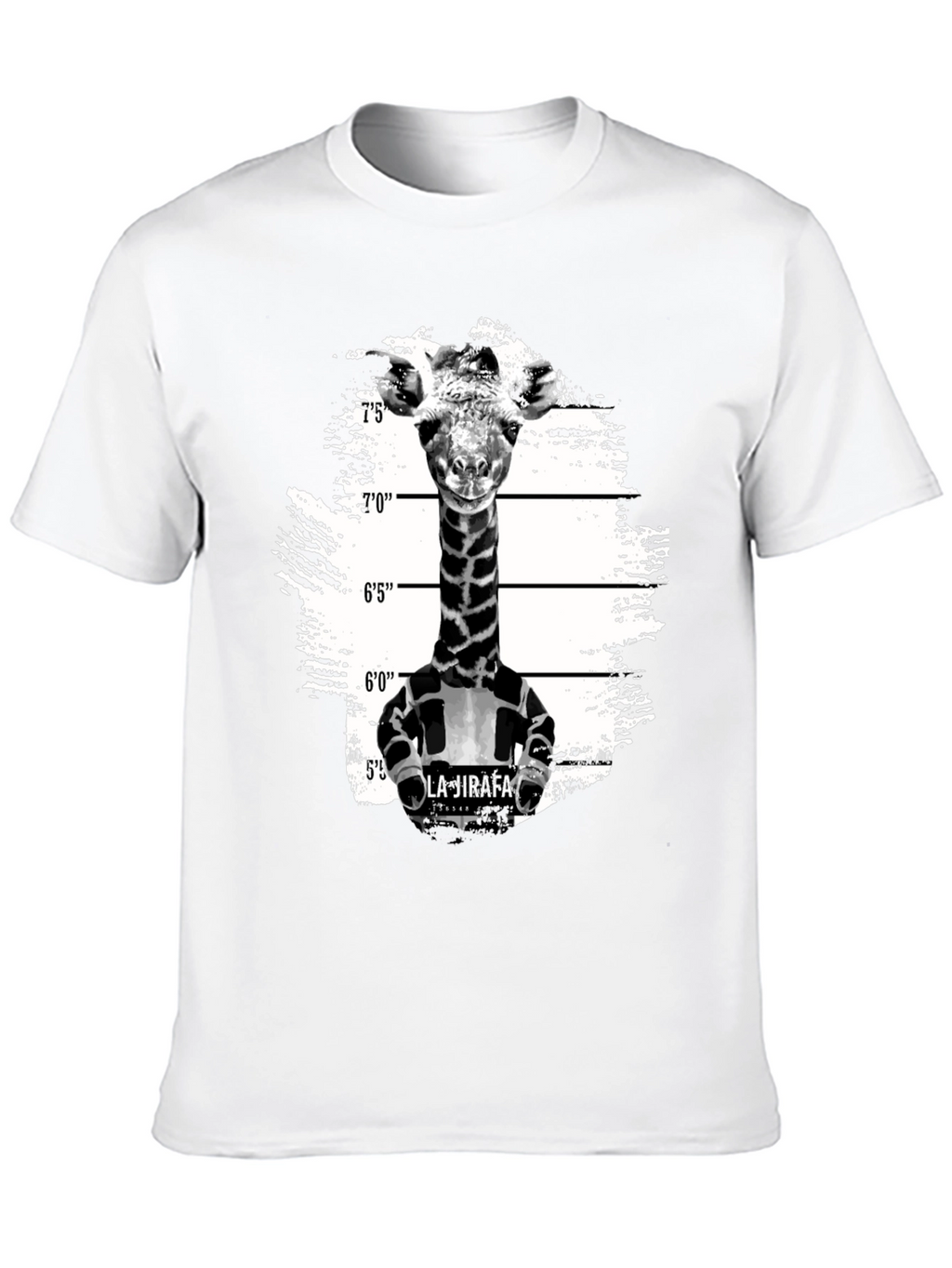 Giraffe Mugshot Graphic T-Shirt - Funny Animal Tee