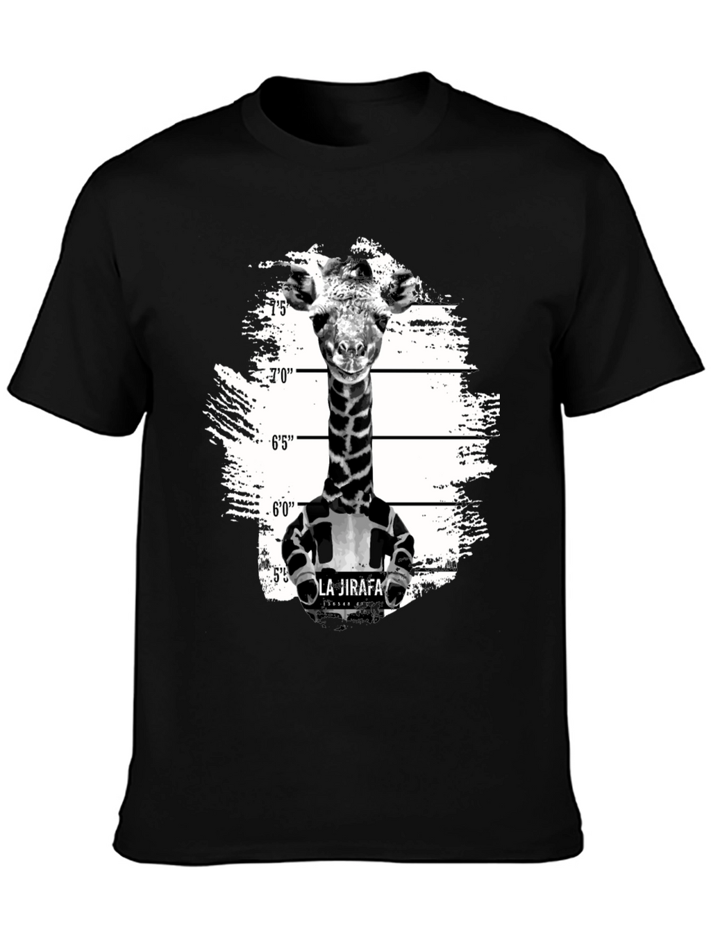 Giraffe Mugshot Graphic T-Shirt - Funny Animal Tee