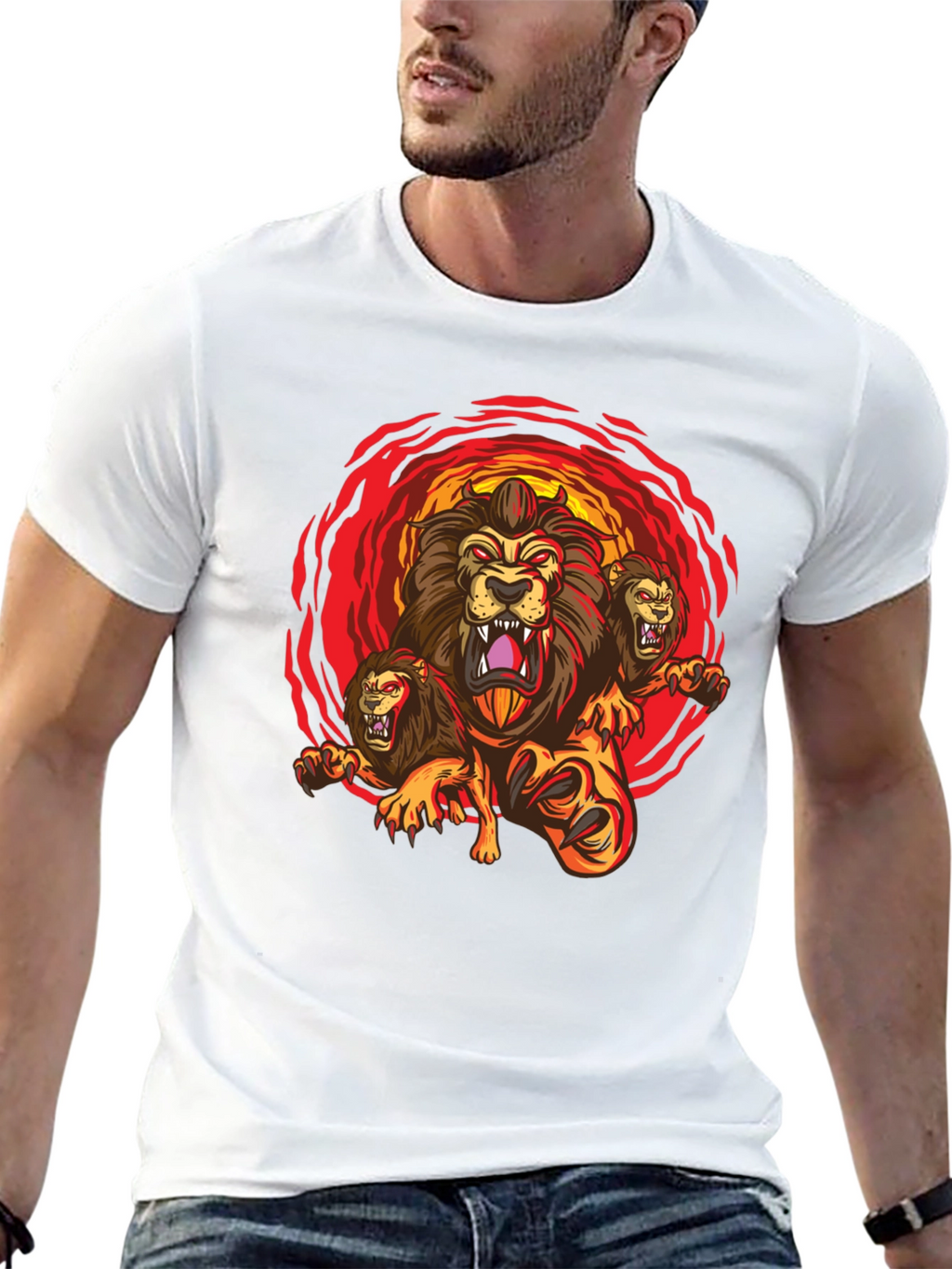 Three-Headed Lion Graphic Tee