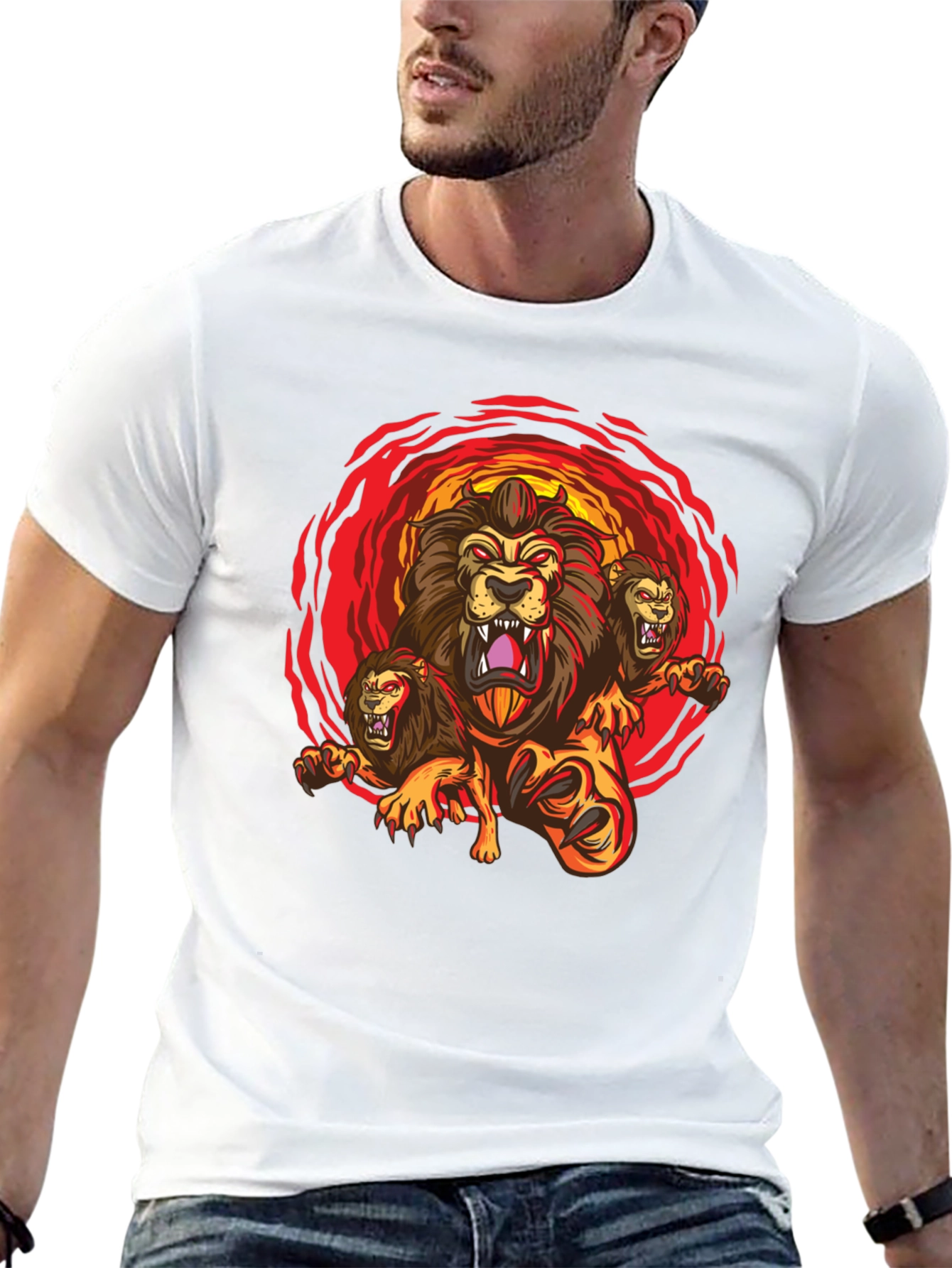 Three-Headed Lion Graphic Tee