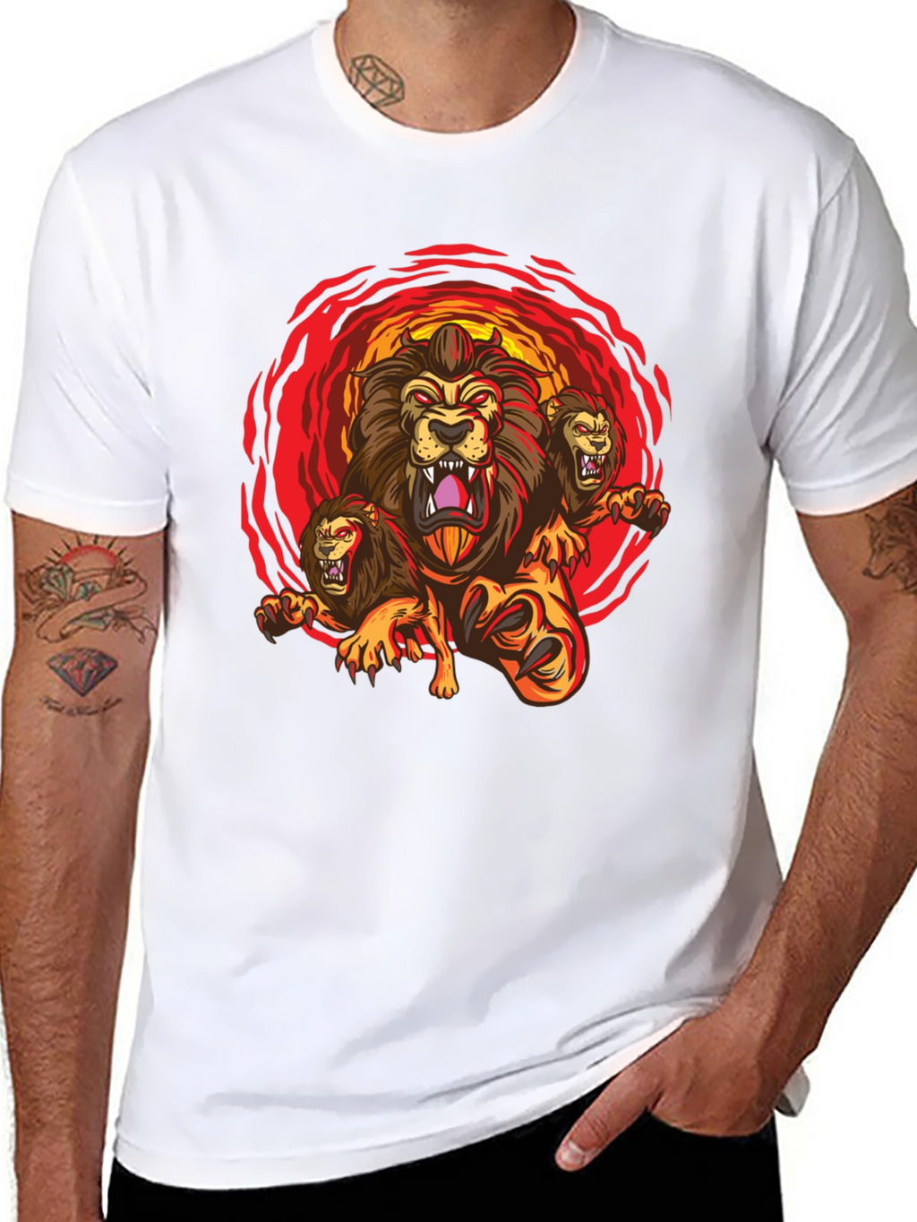 Three-Headed Lion Graphic Tee