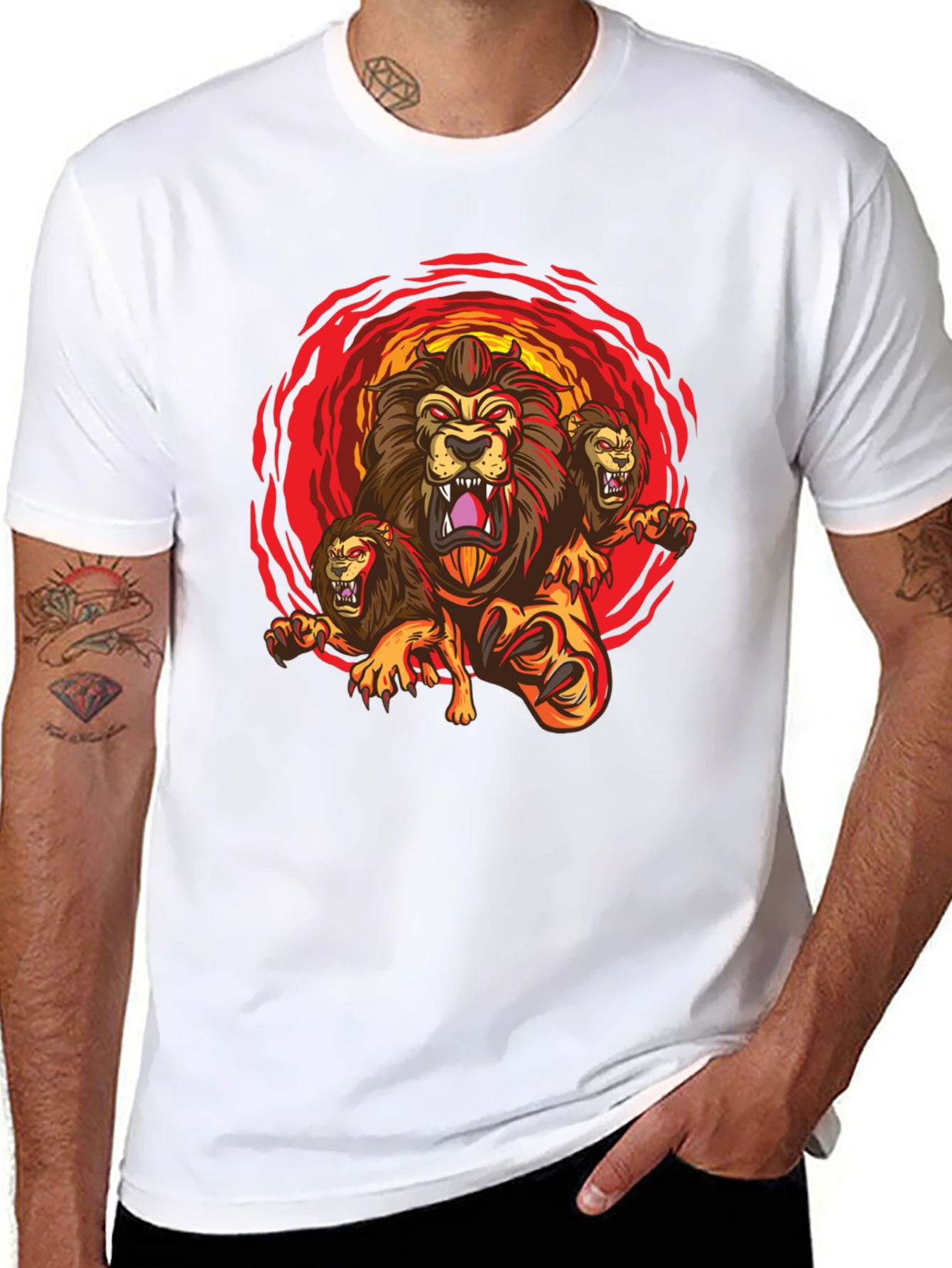 Three-Headed Lion Graphic Tee