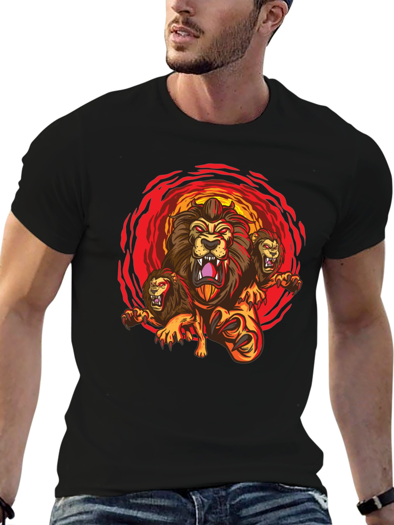 Three-Headed Lion Graphic Tee