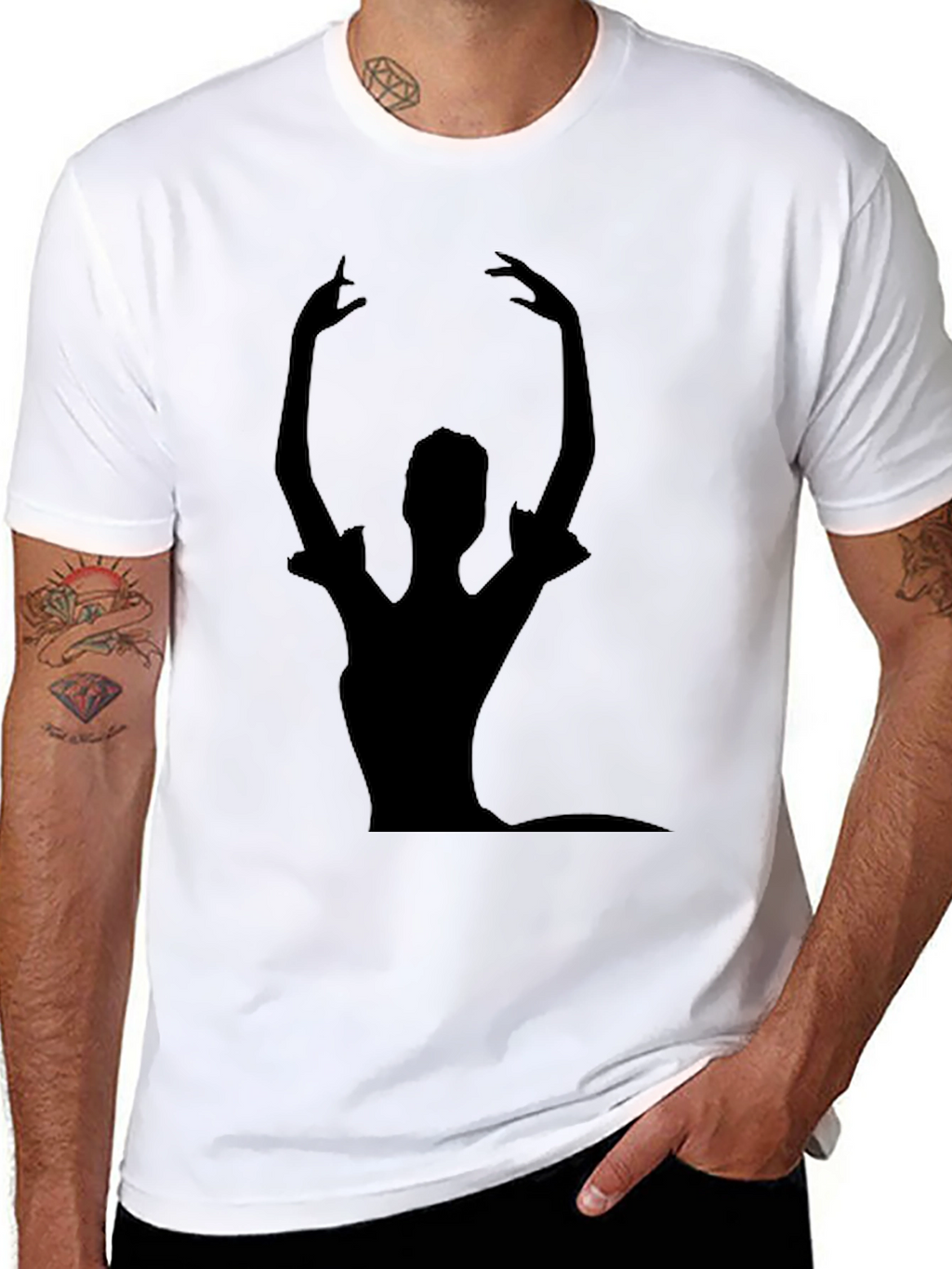 Ballet Dancer Silhouette Graphic T-Shirt