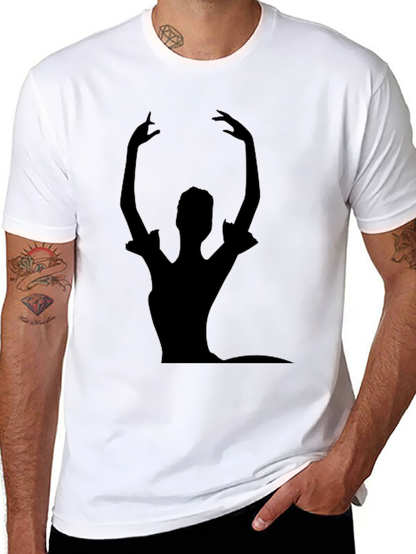 Ballet Dancer Silhouette Graphic T-Shirt