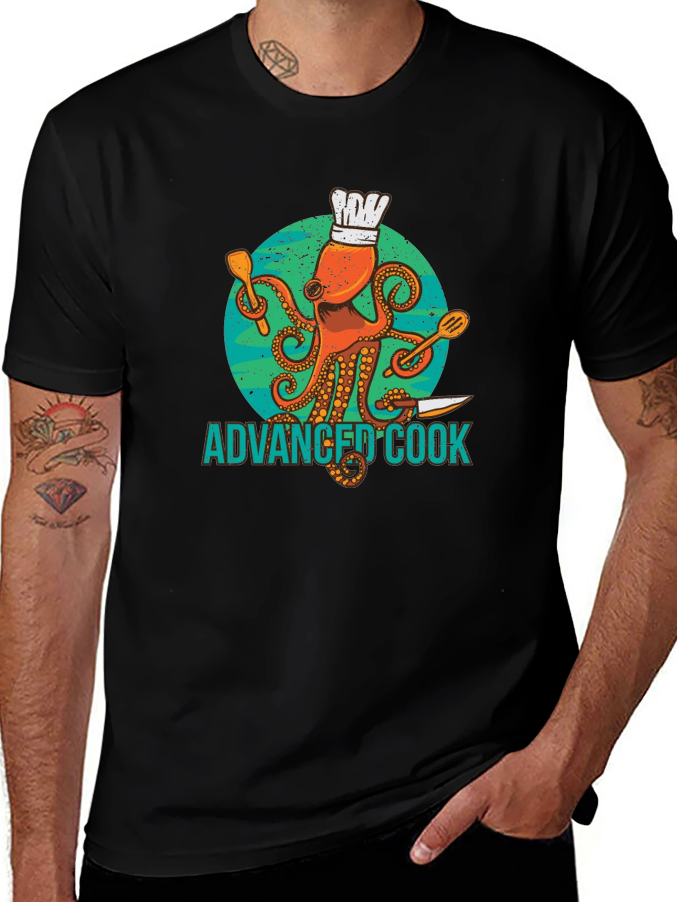 Advanced Cook Octopus Chef Graphic T-Shirt