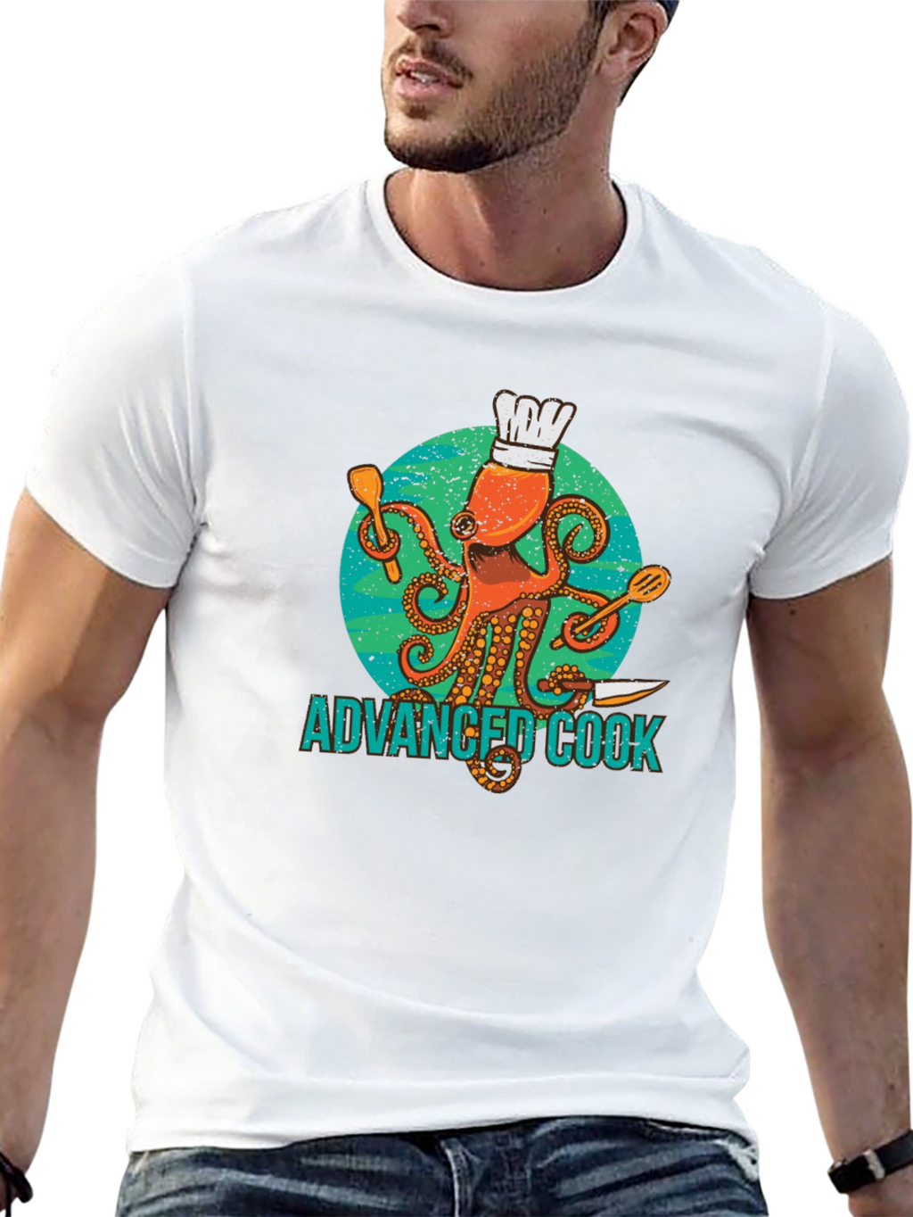 Advanced Cook Octopus Chef Graphic T-Shirt