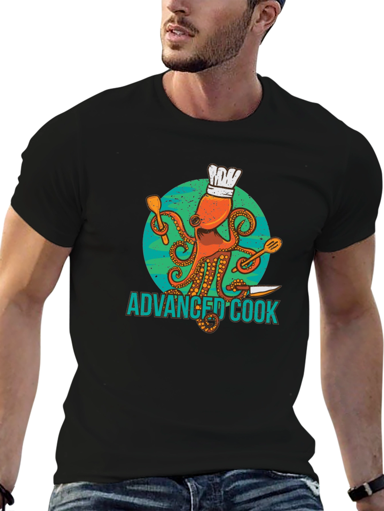 Advanced Cook Octopus Chef Graphic T-Shirt
