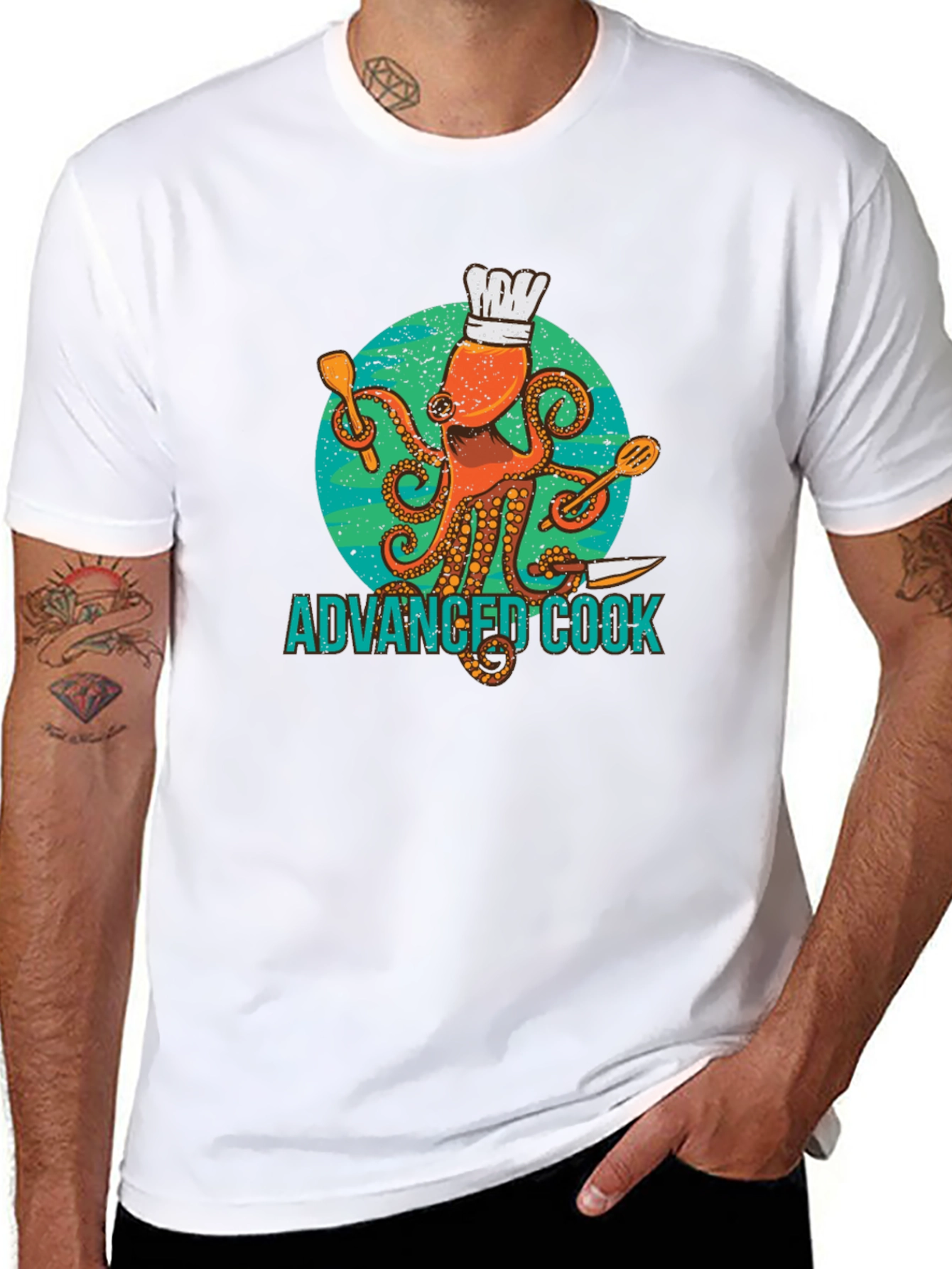 Advanced Cook Octopus Chef Graphic T-Shirt