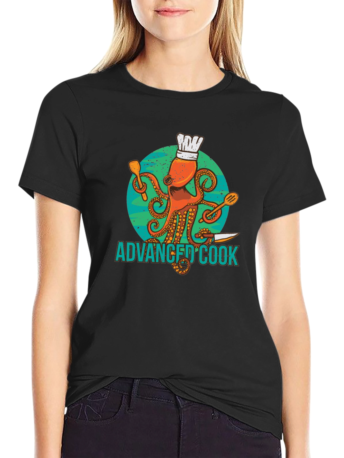 Advanced Cook Octopus Chef Graphic T-Shirt