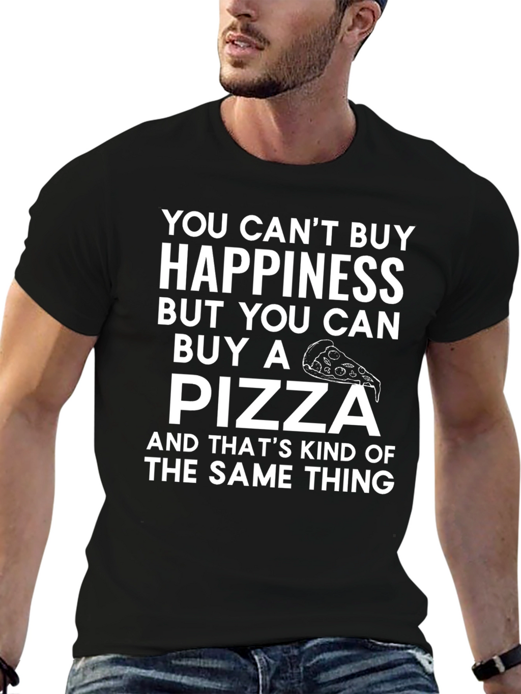 Pizza & Happiness Graphic Tee - Funny Foodie T-Shirt