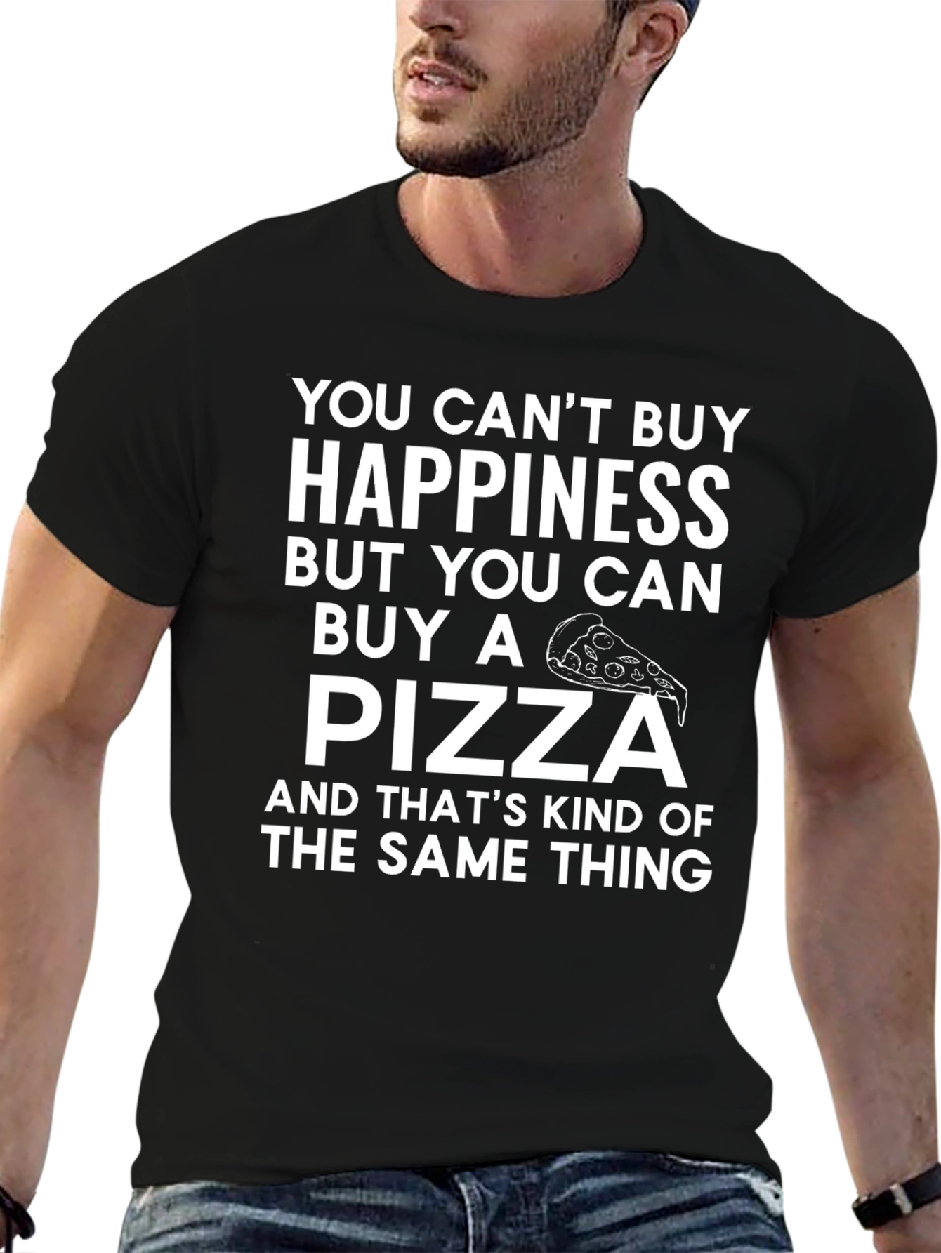 Pizza & Happiness Graphic Tee - Funny Foodie T-Shirt