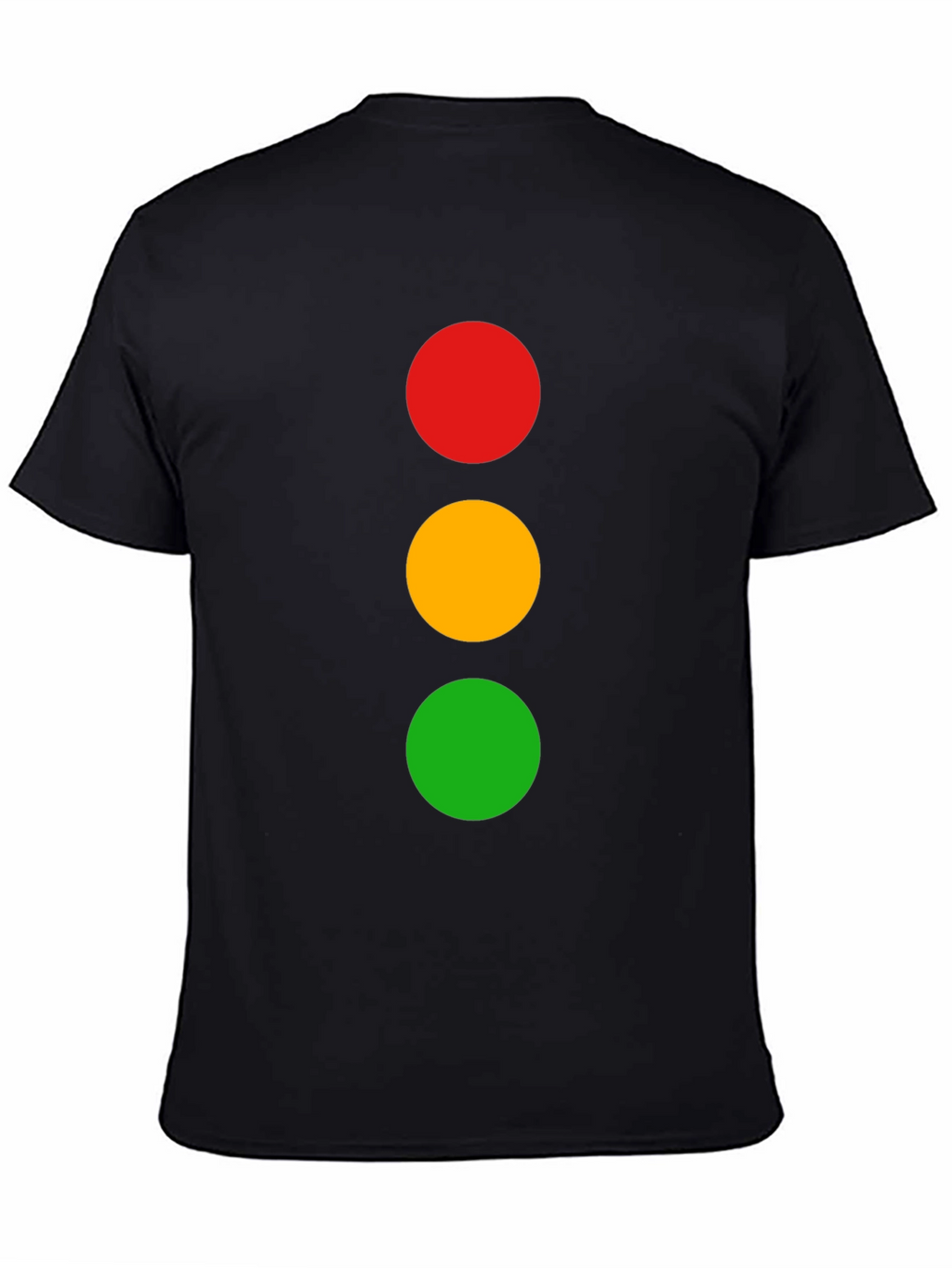 Traffic Light T-Shirt - Black Cotton Crew Neck Tee
