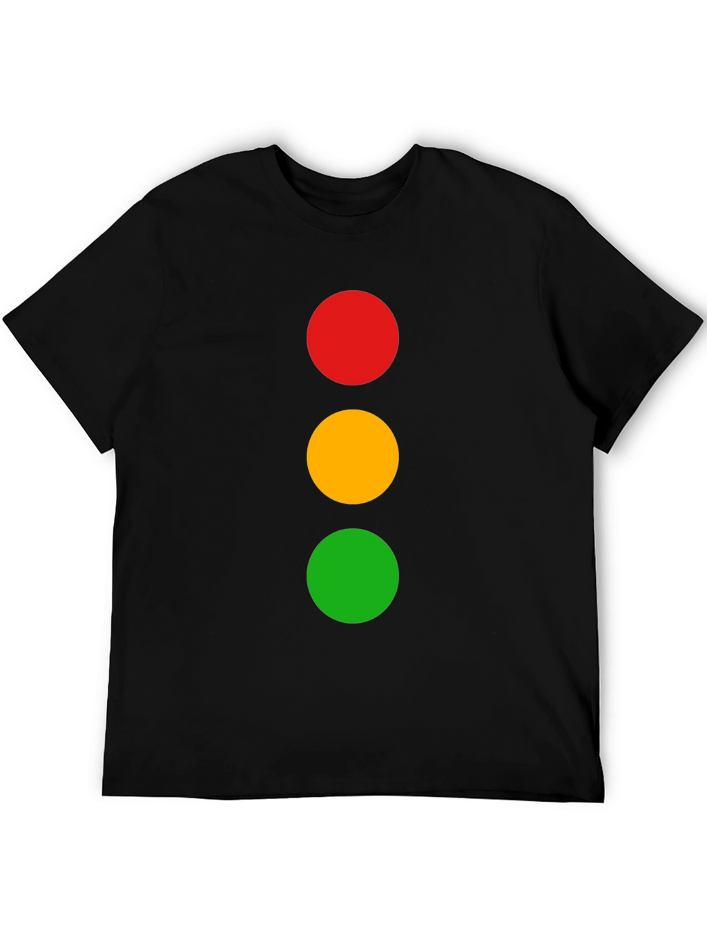 Traffic Light T-Shirt - Black Cotton Crew Neck Tee