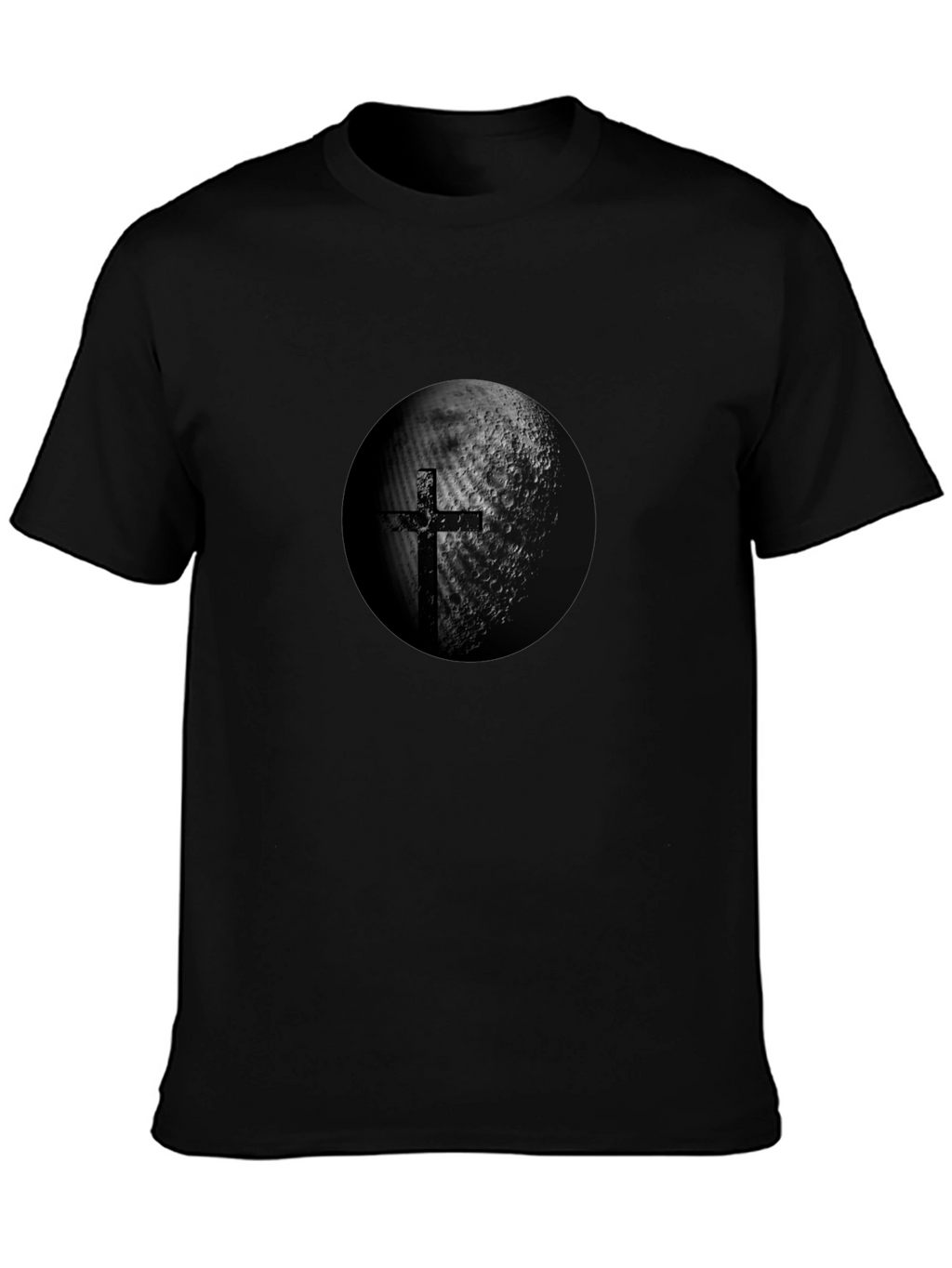 Cross & Moon Graphic Black T-Shirt