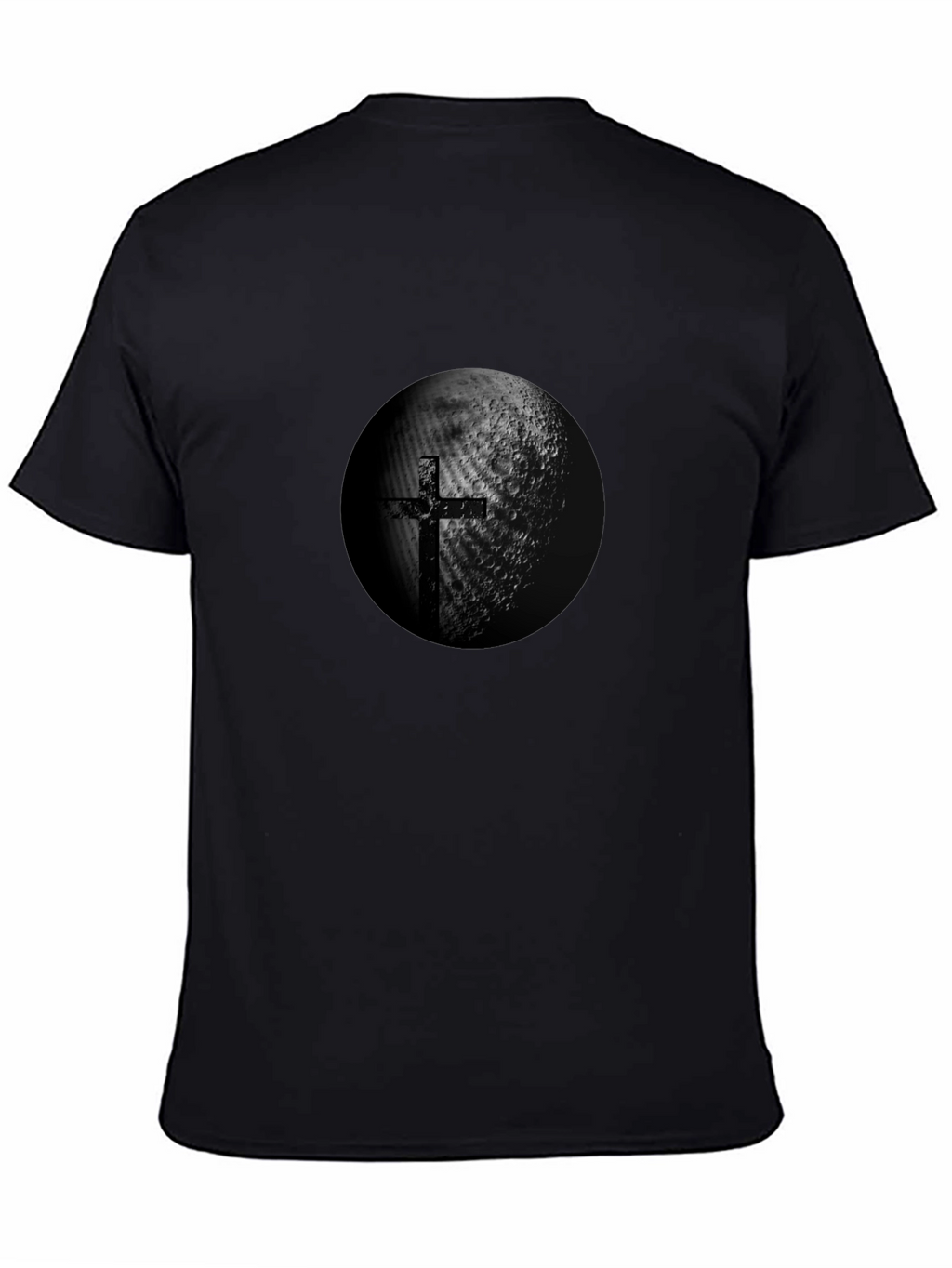 Cross & Moon Graphic Black T-Shirt