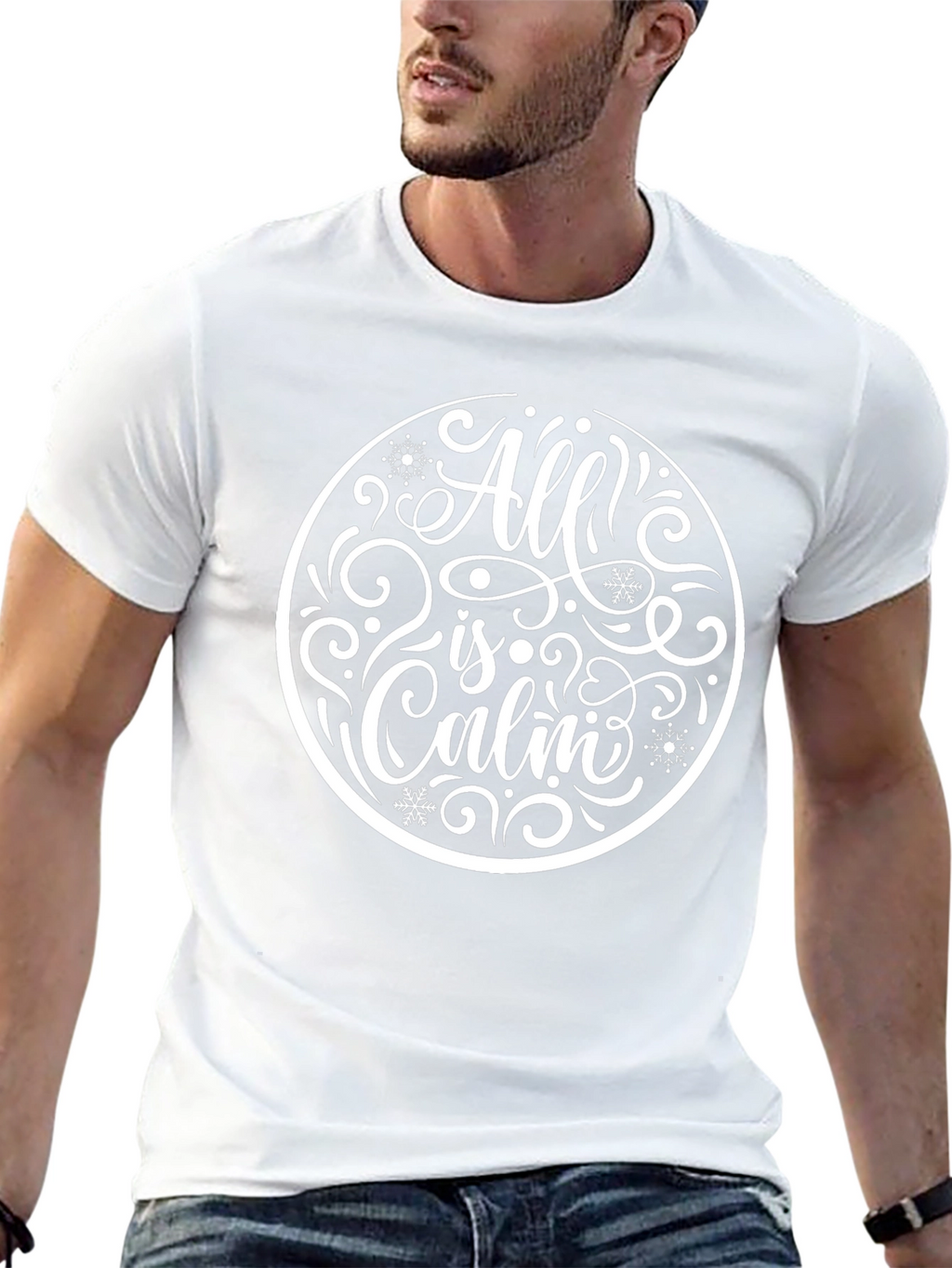 All is Calm Holiday T-Shirt - Black
