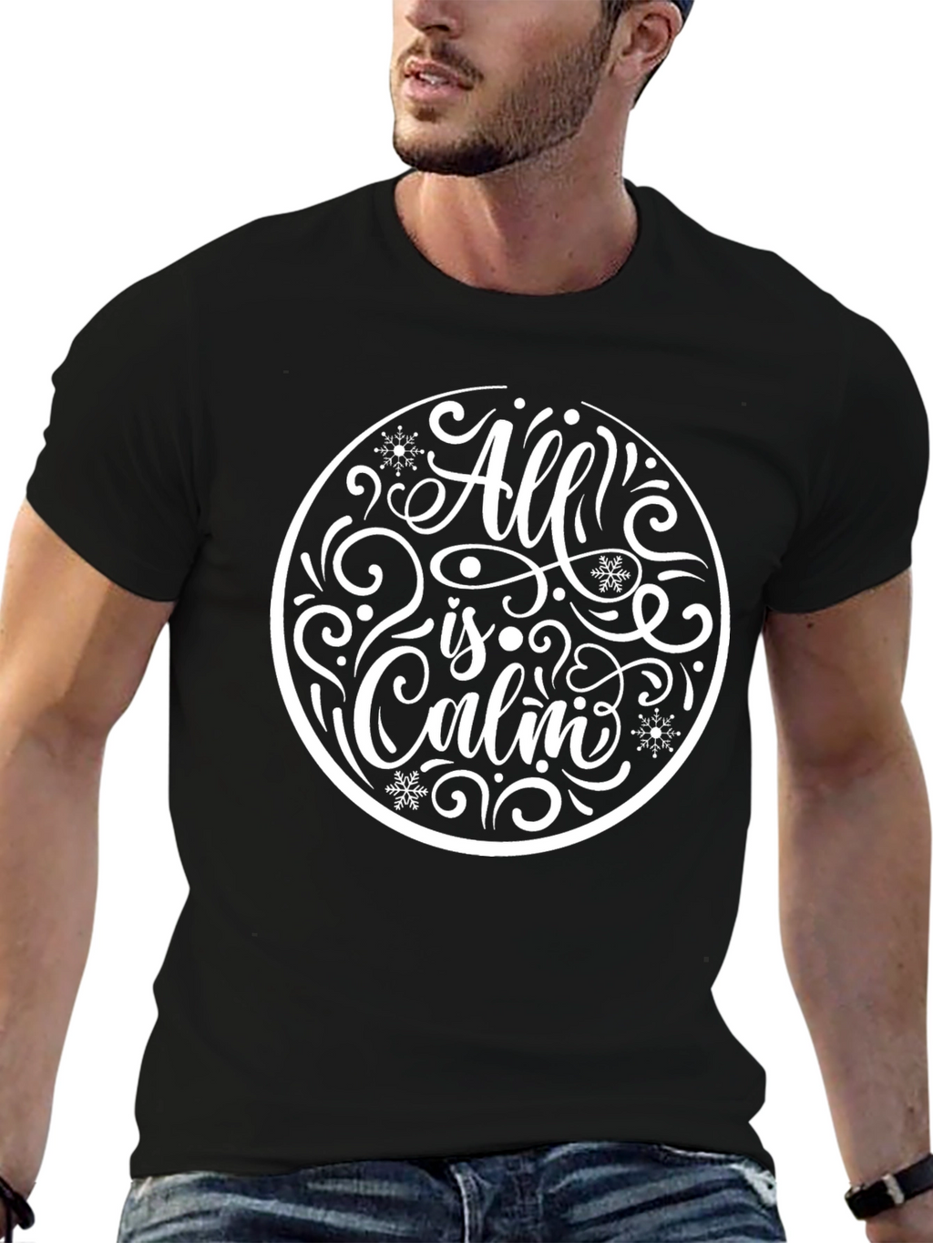 All is Calm Holiday T-Shirt - Black